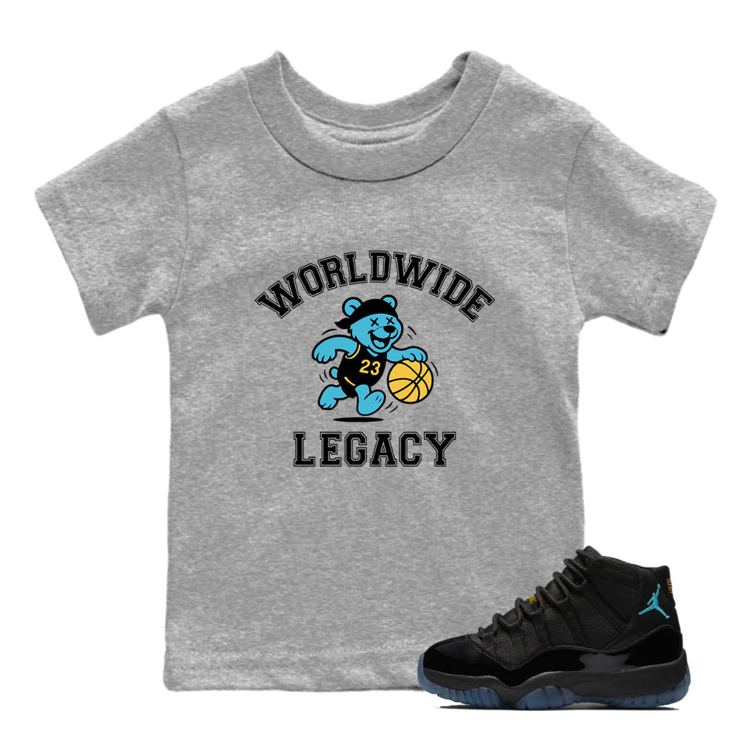 Sneaker Threads  Sneaker Tees To Match Air Jordan 11 Retro Gamma  Worldwide Legacy Youth Graphic Tee Heather Grey 1. Perfect for Jordan releases 2025 colorways.