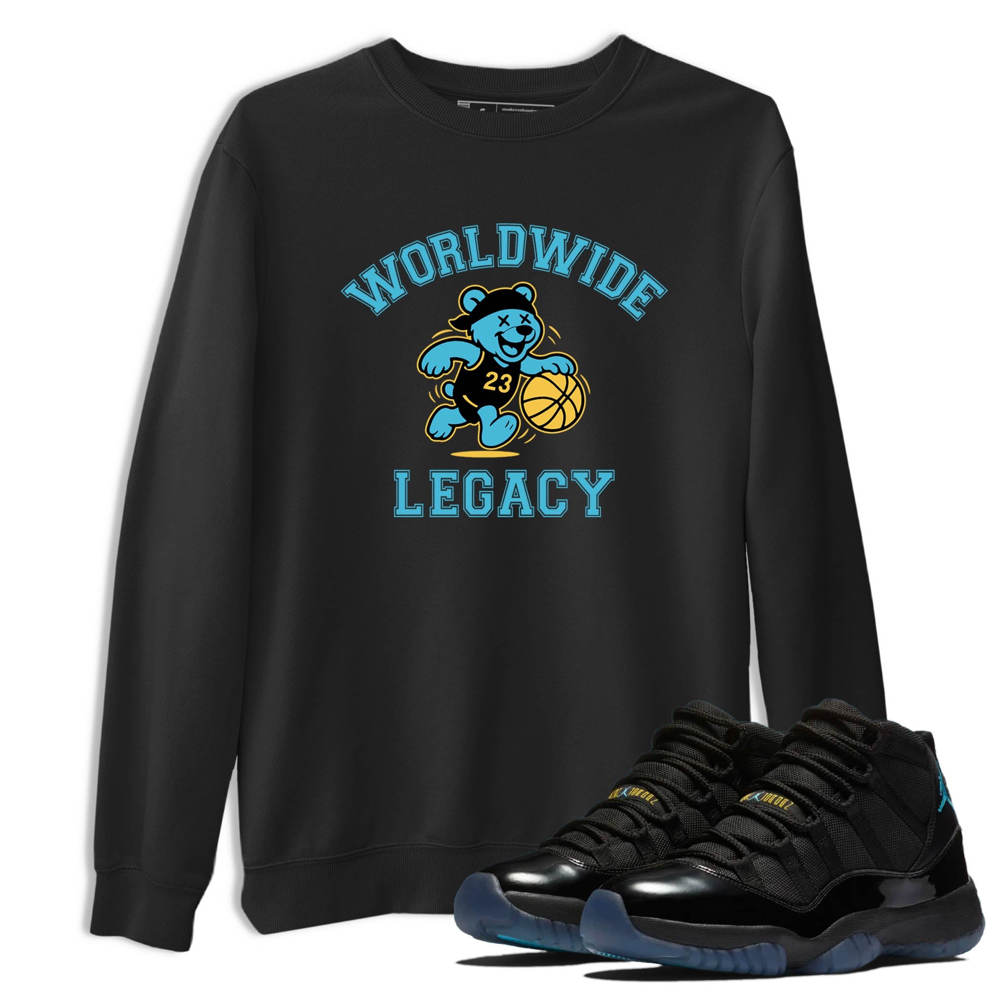 Sneaker Threads  Sneaker Tees To Match Air Jordan 11 Retro Gamma  Worldwide Legacy Graphic Tee Black 1. Perfect for Jordan releases 2025 colorways.