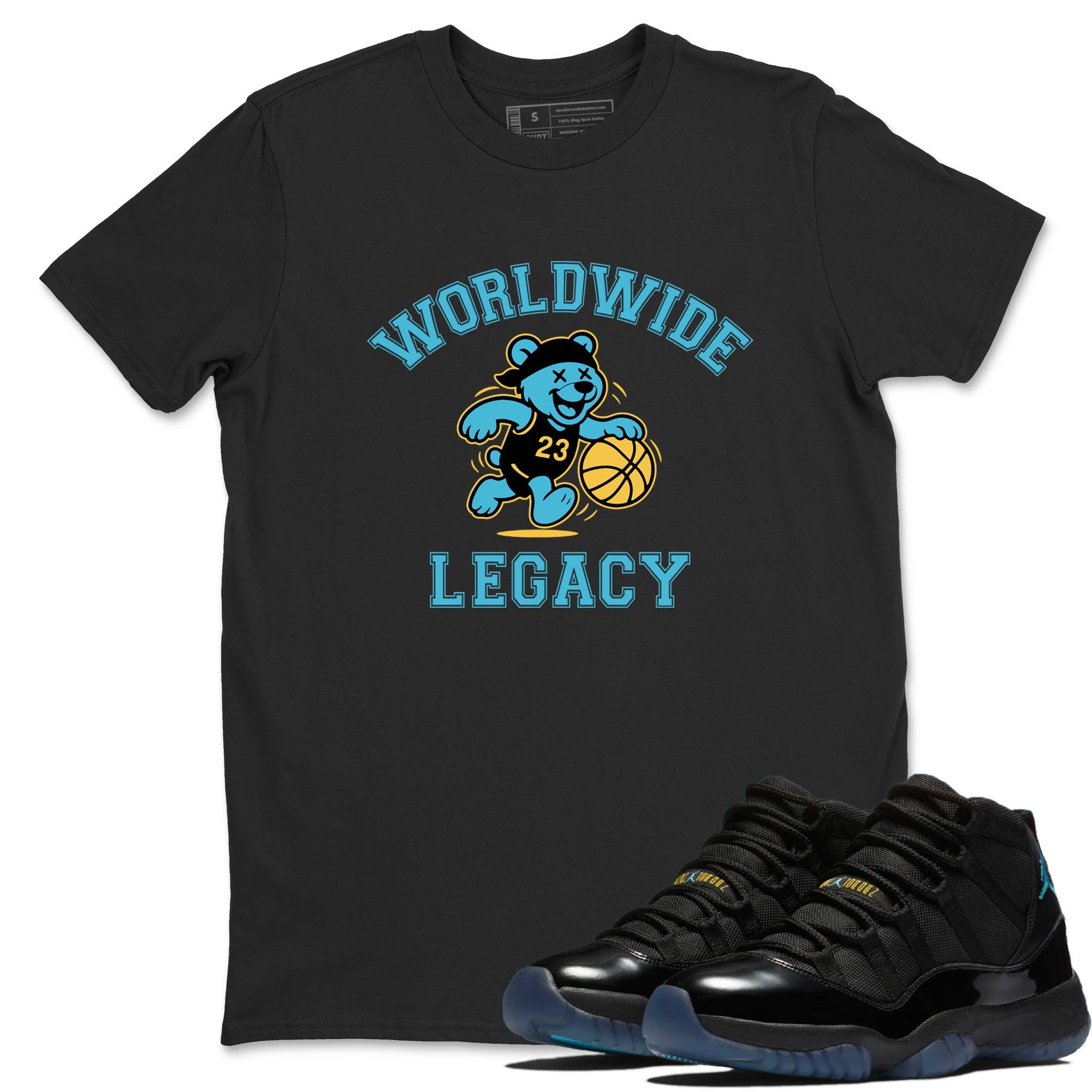 Sneaker Threads  Sneaker Tees To Match Air Jordan 11 Retro Gamma  Worldwide Legacy Graphic Tee Black 1. Perfect for Jordan releases 2025 colorways.