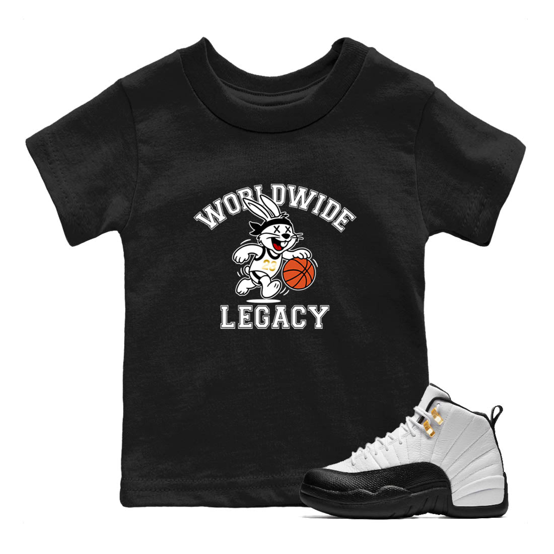 Sneaker Threads  Sneaker Tees To Match Air Jordan 12 Taxi  Worldwide Legacy Youth Graphic Tee Black 1. Perfect for Jordan releases 2025 colorways.