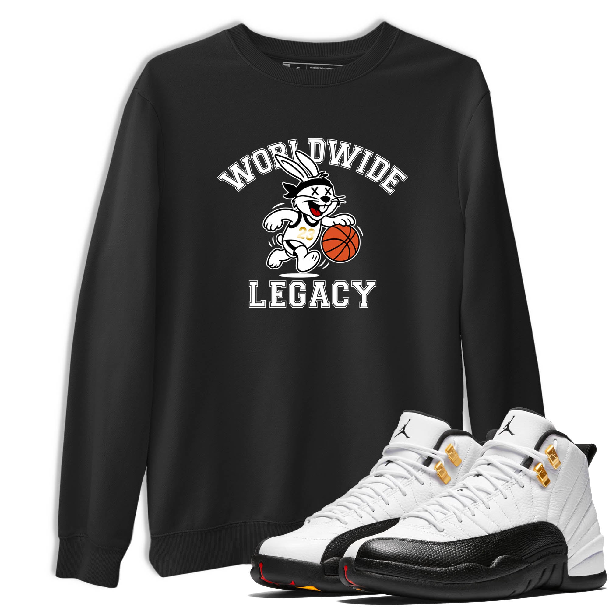 Sneaker Threads  Sneaker Tees To Match Air Jordan 12 Taxi  Worldwide Legacy Graphic Tee Black 1. Perfect for Jordan releases 2025 colorways.