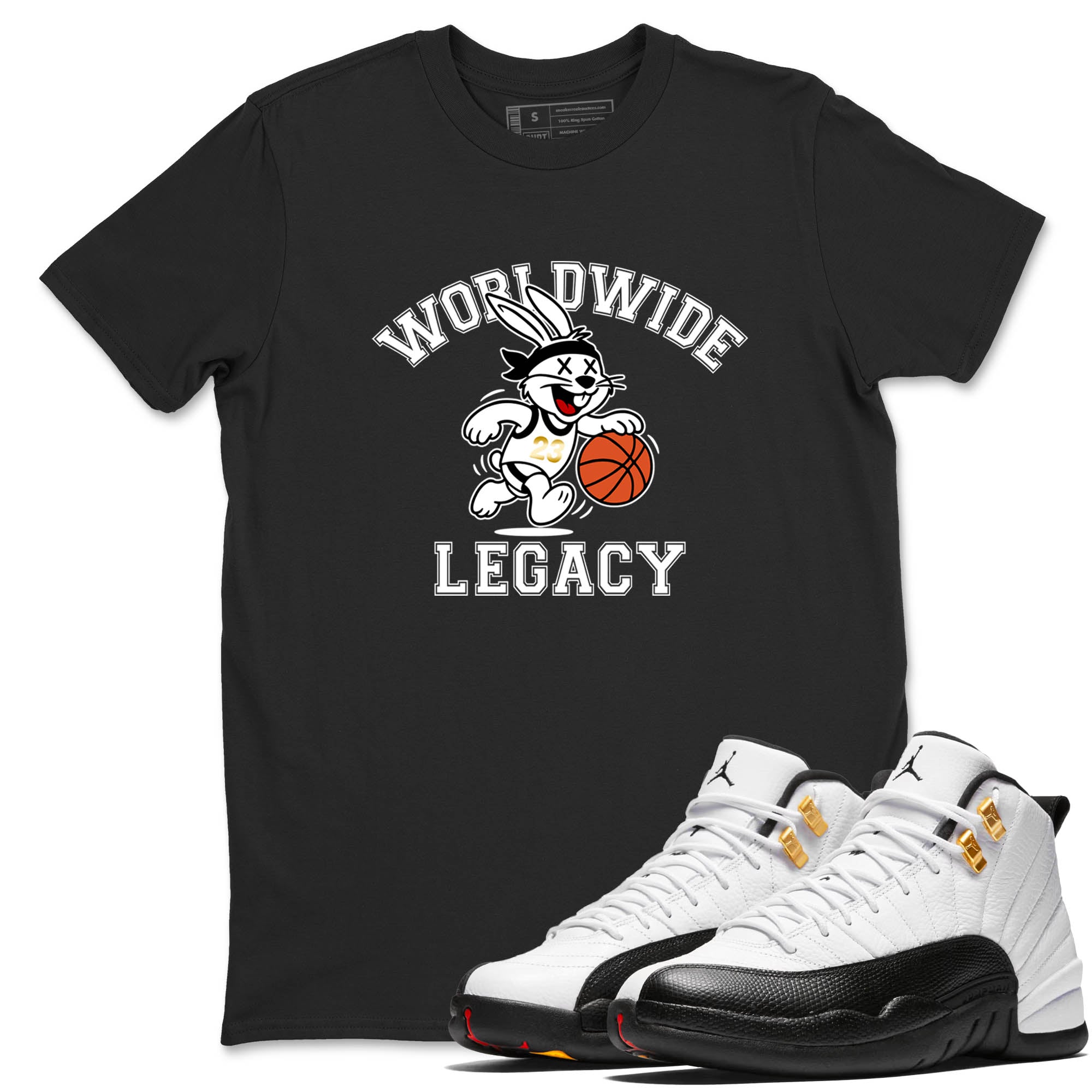 Sneaker Threads  Sneaker Tees To Match Air Jordan 12 Taxi  Worldwide Legacy Graphic Tee Black 1. Perfect for Jordan releases 2025 colorways.