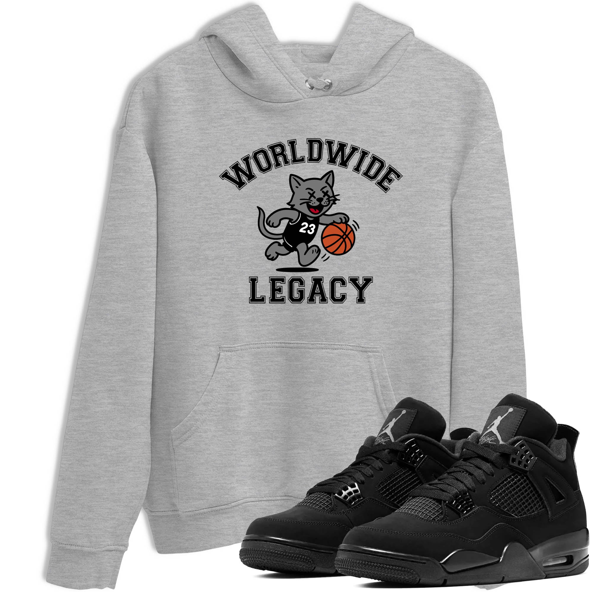 Sneaker Threads  Sneaker Tees To Match Air Jordan 4 Black Cat  Worldwide Legacy Graphic Tee Heather Grey 1. Perfect for Jordan releases 2025 colorways.
