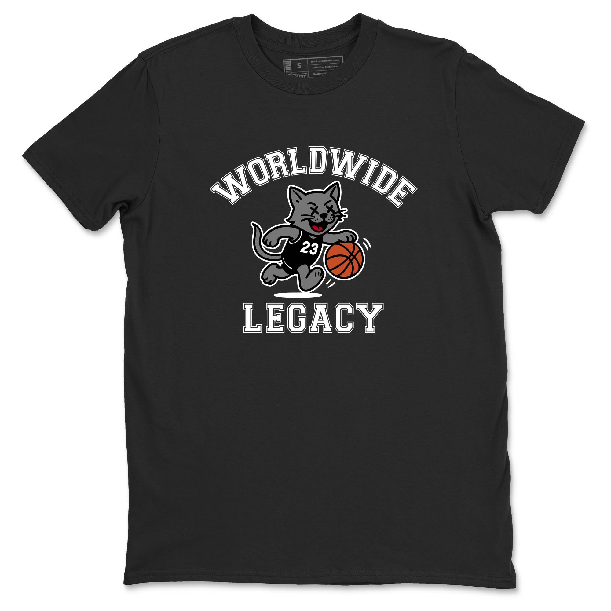 Sneaker Threads  Sneaker Tees To Match Air Jordan 4 Black Cat  Worldwide Legacy Graphic Tee Black 2. Perfect for Jordan releases 2025 colorways.