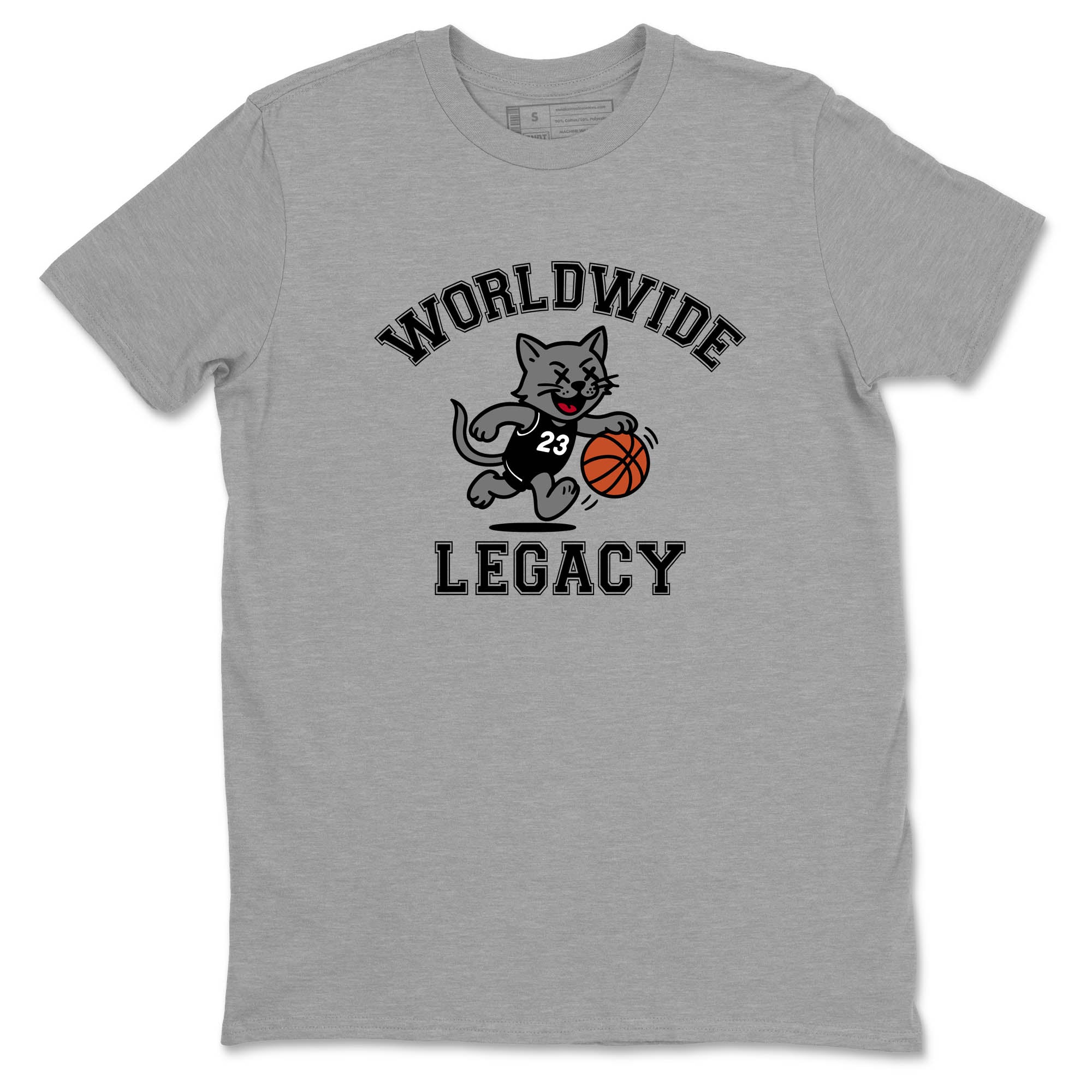 Sneaker Threads  Sneaker Tees To Match Air Jordan 4 Black Cat  Worldwide Legacy Graphic Tee Heather Grey 2. Perfect for Jordan releases 2025 colorways.