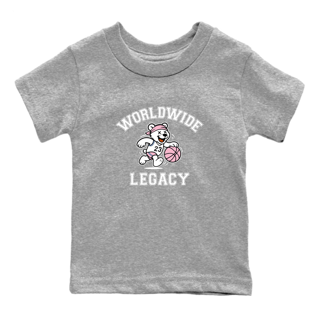 Sneaker Threads  Sneaker Tees To Match Air Jordan 5 Medium Soft Pink  Worldwide Legacy Youth Graphic Tee Heather Grey 2. Perfect for Jordan releases 2025 colorways.