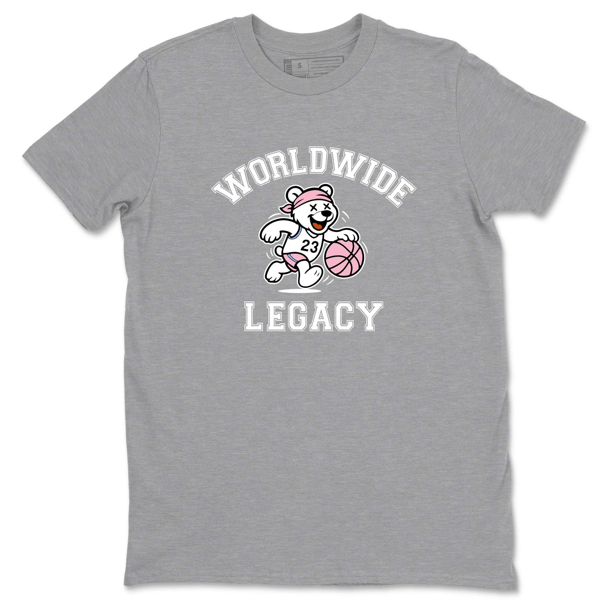 Sneaker Threads  Sneaker Tees To Match Air Jordan 5 Medium Soft Pink  Worldwide Legacy Graphic Tee Heather Grey 2. Perfect for Jordan releases 2025 colorways.