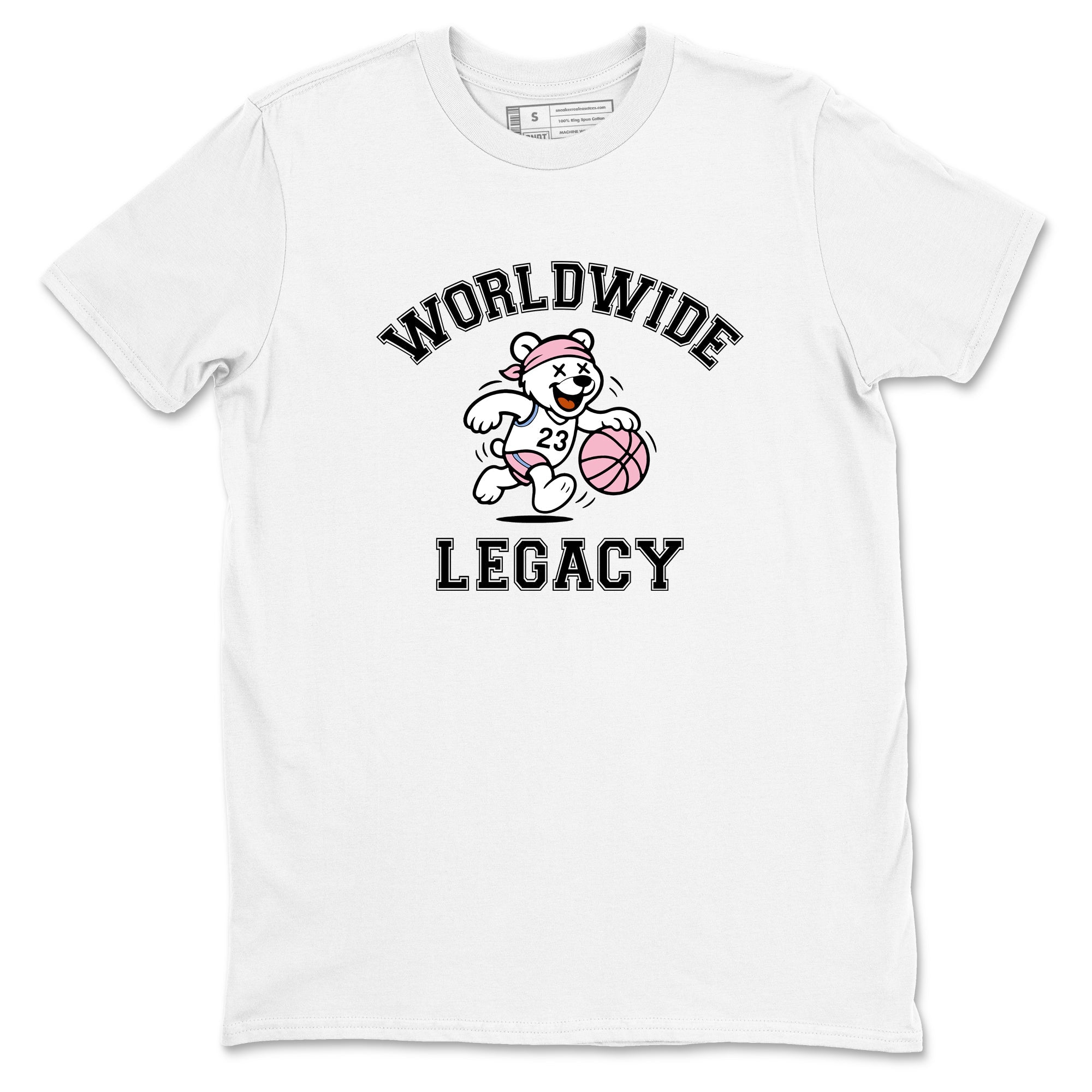 Sneaker Threads  Sneaker Tees To Match Air Jordan 5 Medium Soft Pink  Worldwide Legacy Graphic Tee White 2. Perfect for Jordan releases 2025 colorways.