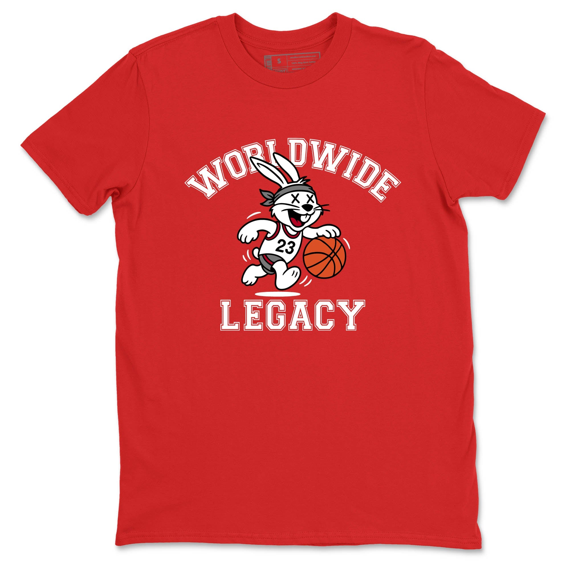 Sneaker Threads  Sneaker Tees To Match Air Jordan 8 Bunny  Worldwide Legacy Graphic Tee Red 2. Perfect for Jordan releases 2025 colorways.