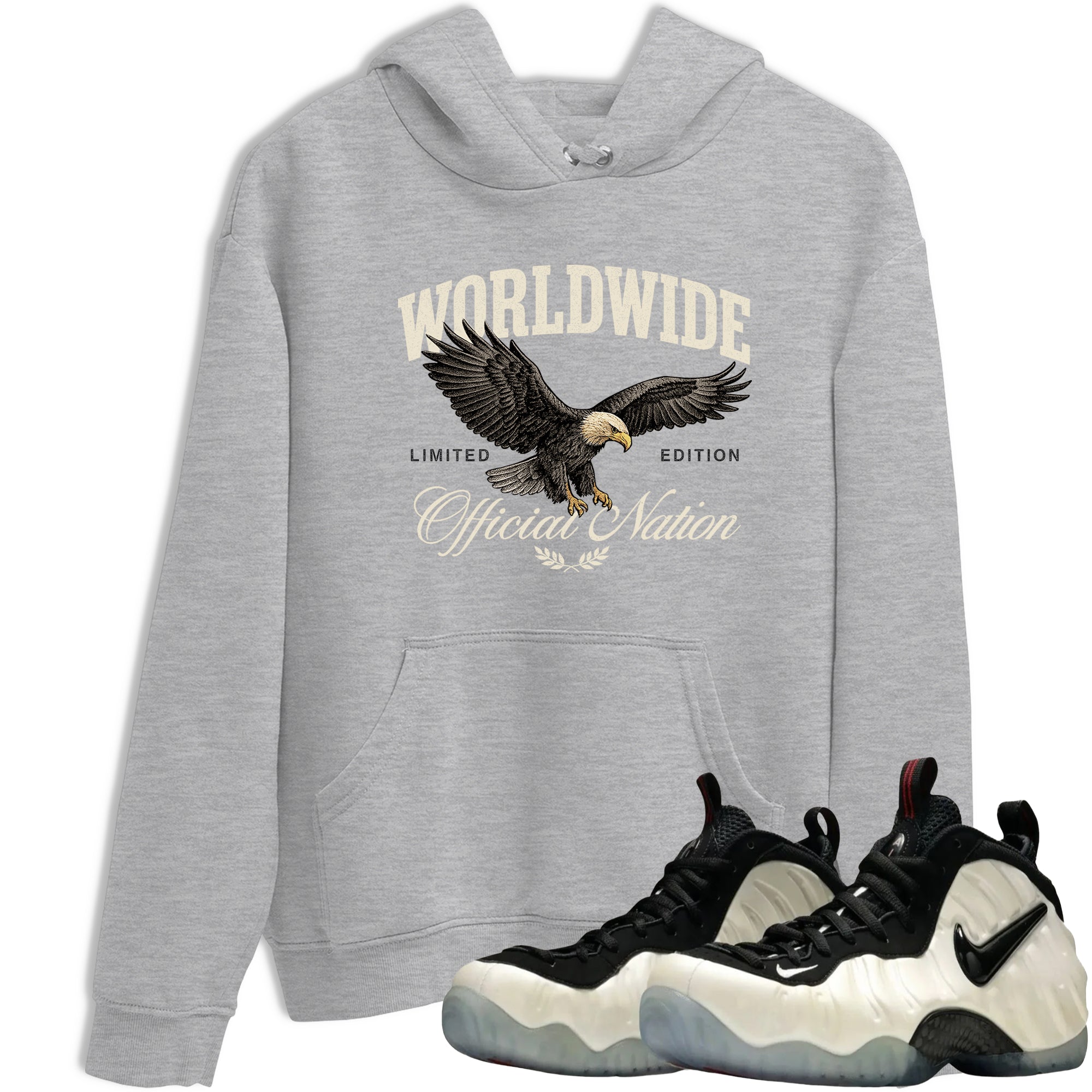 Sneaker Threads  Sneaker Tees To Match Air Foamposite One Pearl  Worldwide Official Nation Graphic Tee Heather Grey 1. Perfect for Jordan releases 2025 colorways.