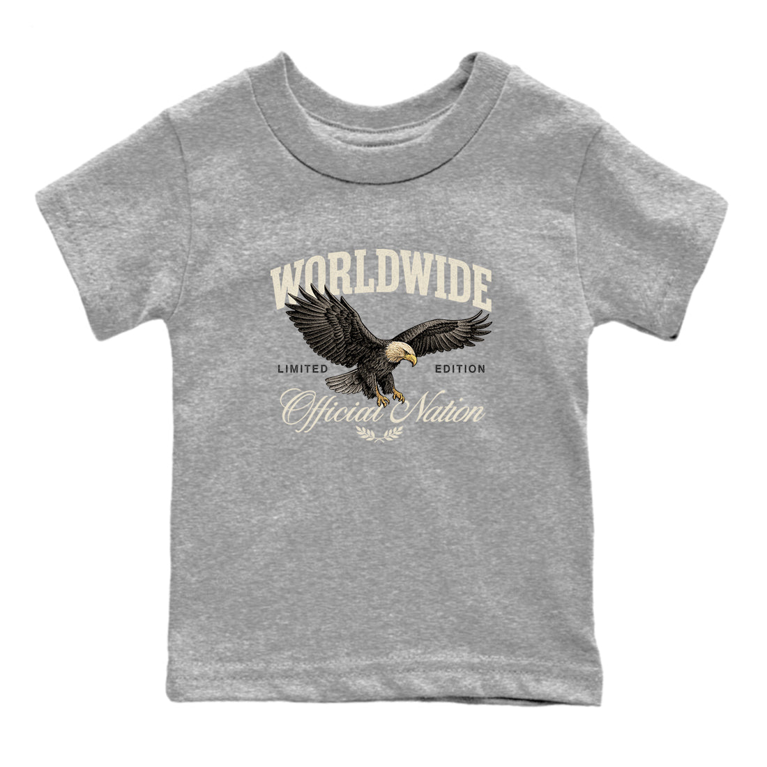 Sneaker Threads  Sneaker Tees To Match Air Foamposite One Pearl  Worldwide Official Nation Youth Graphic Tee Heather Grey 2. Perfect for Jordan releases 2025 colorways.