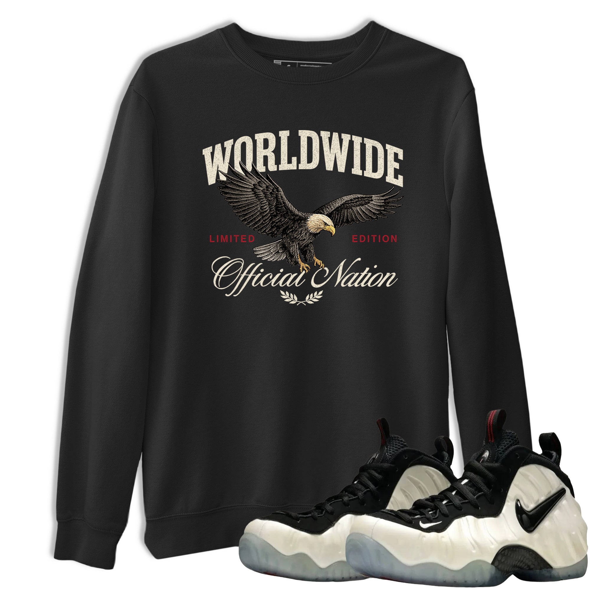 Sneaker Threads  Sneaker Tees To Match Air Foamposite One Pearl  Worldwide Official Nation Graphic Tee Black 1. Perfect for Jordan releases 2025 colorways.