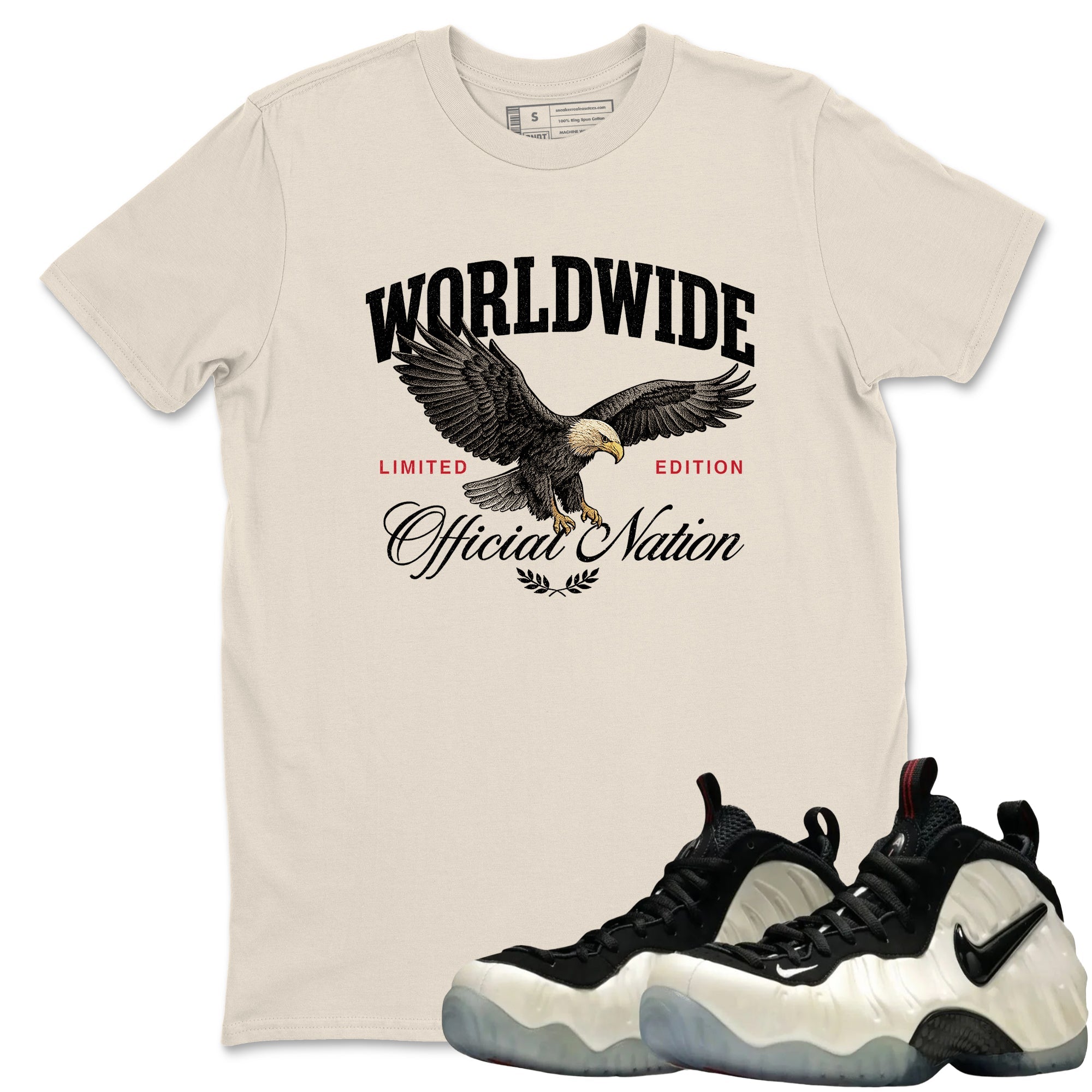 Sneaker Threads  Sneaker Tees To Match Air Foamposite One Pearl  Worldwide Official Nation Graphic Tee Natural 1. Perfect for Jordan releases 2025 colorways.