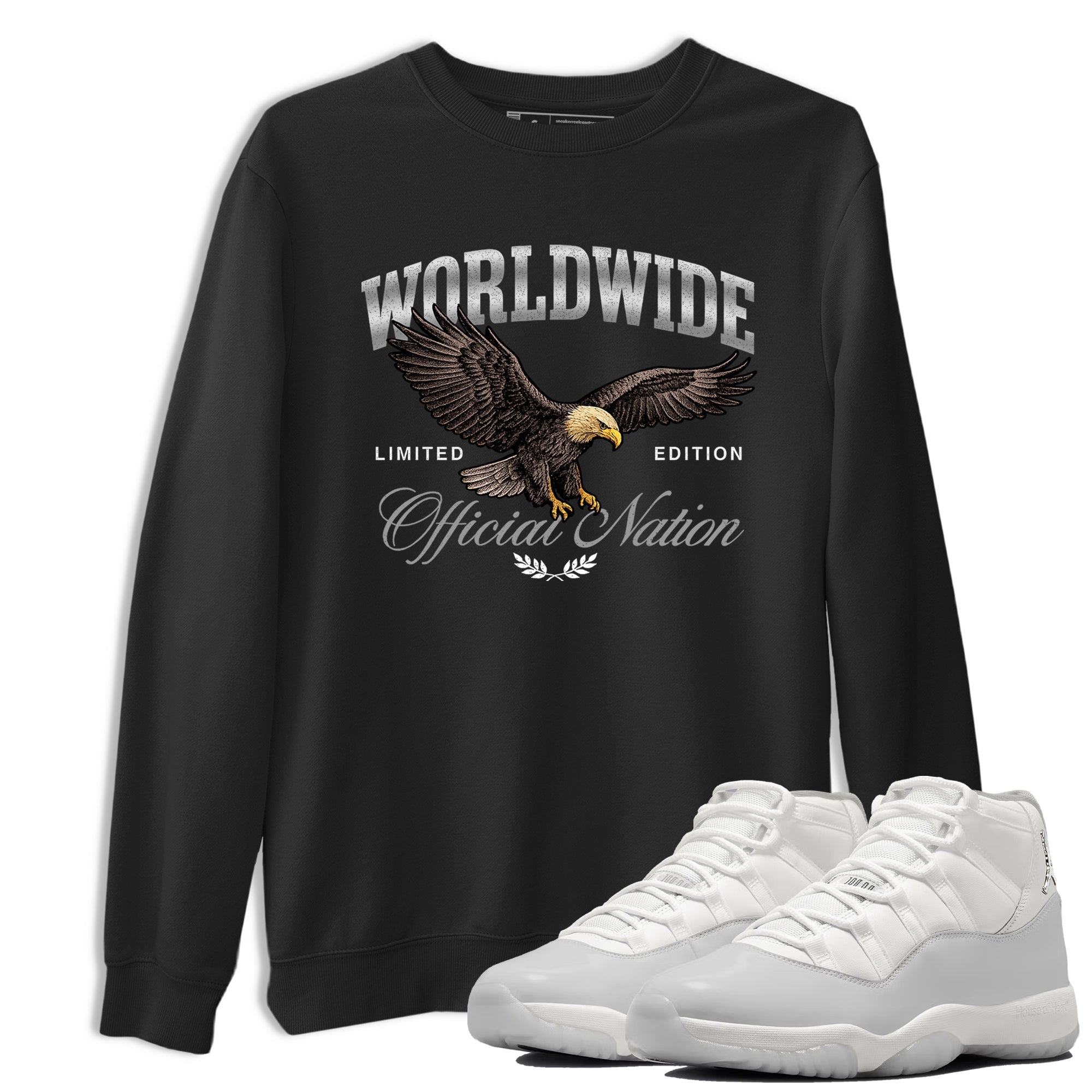 11s Grand Finale Sneaker match tees  Sneaker Tees To Match Jordan 11 Grand Finale Sneakers  Worldwide Official Nation Graphic Tee Black 1