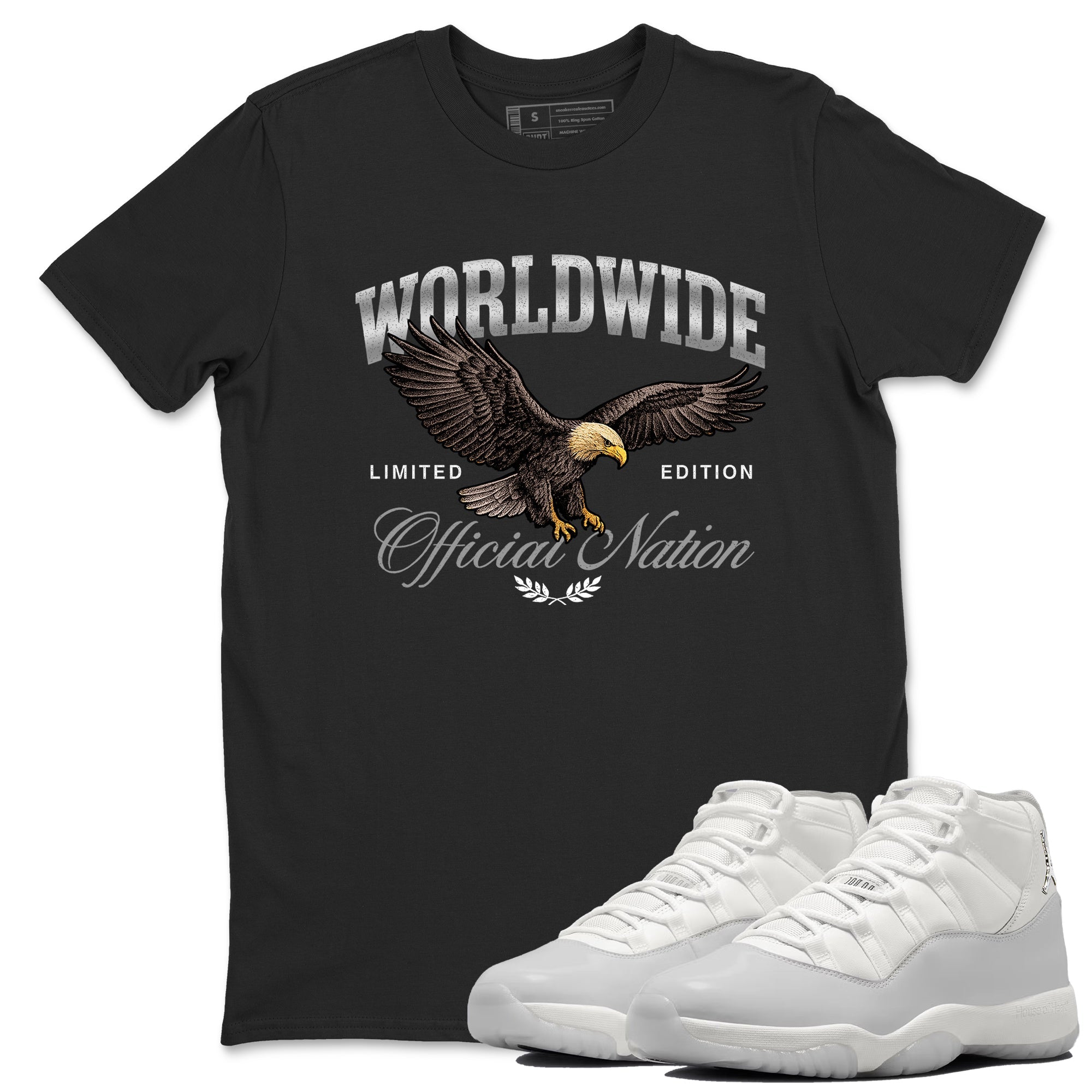 11s Grand Finale Sneaker match tees  Sneaker Tees To Match Jordan 11 Grand Finale Sneakers  Worldwide Official Nation Graphic Tee Black 1