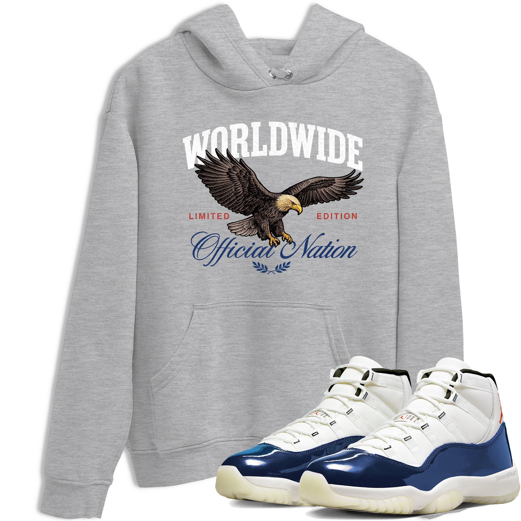 Sneaker match tees  Sneaker Tees To Match Air Jordan 11 Rare Air Shoes  Worldwide Official Nation Tee Heather Grey 1