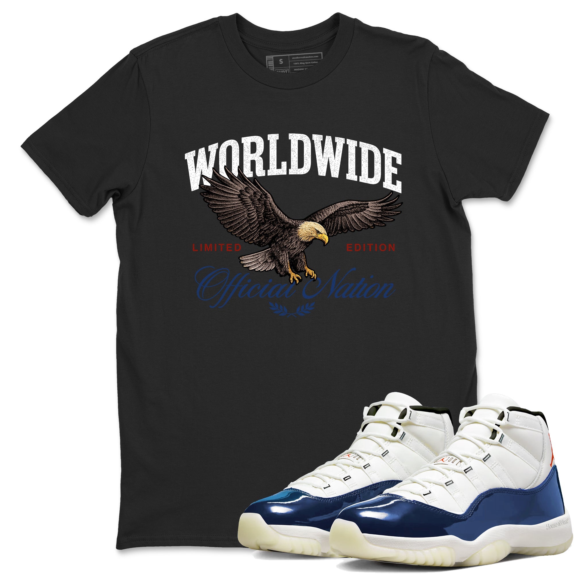 Sneaker match tees  Sneaker Tees To Match Air Jordan 11 Rare Air Shoes  Worldwide Official Nation Tee Black 1