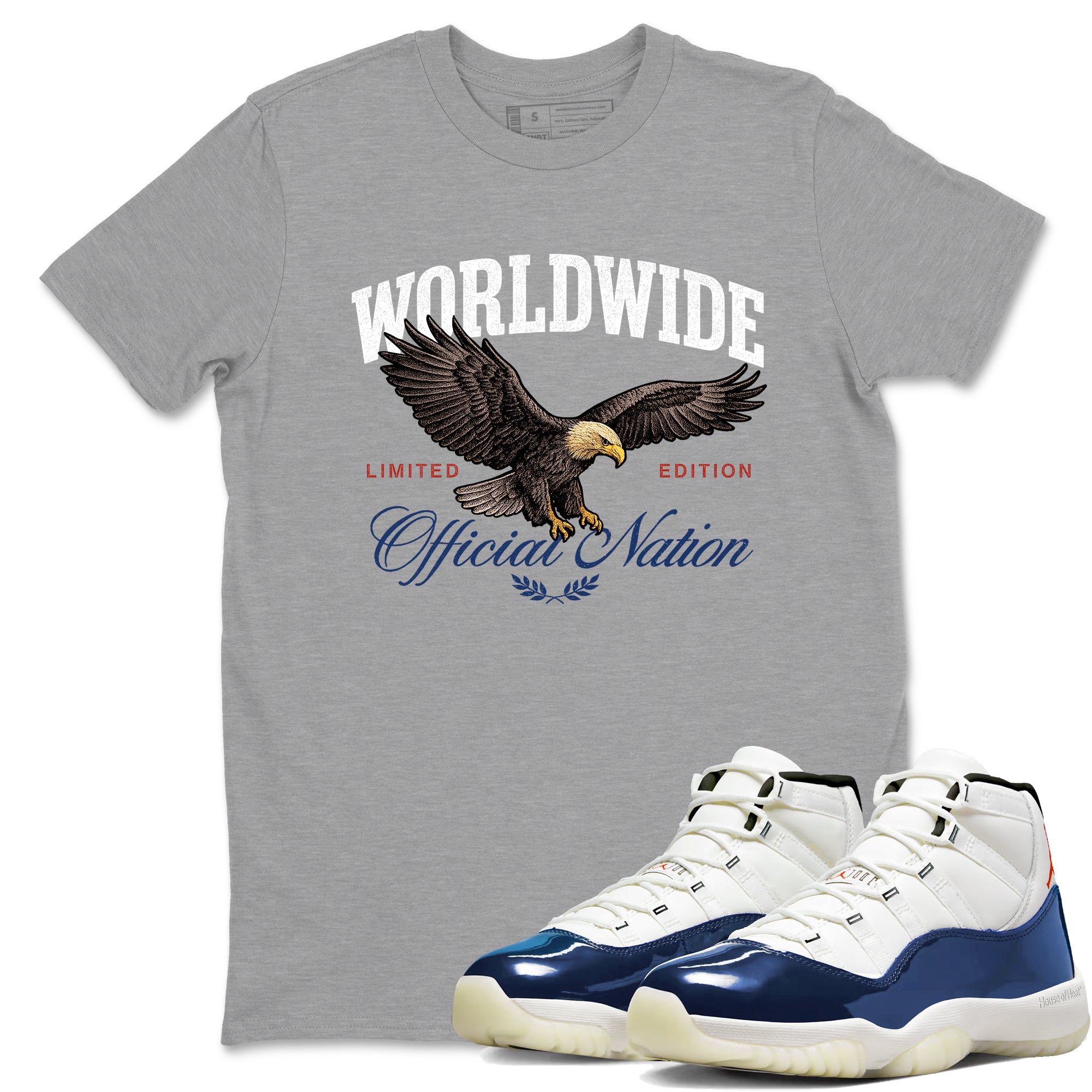 Sneaker match tees  Sneaker Tees To Match Air Jordan 11 Rare Air Shoes  Worldwide Official Nation Tee Heather Grey 1