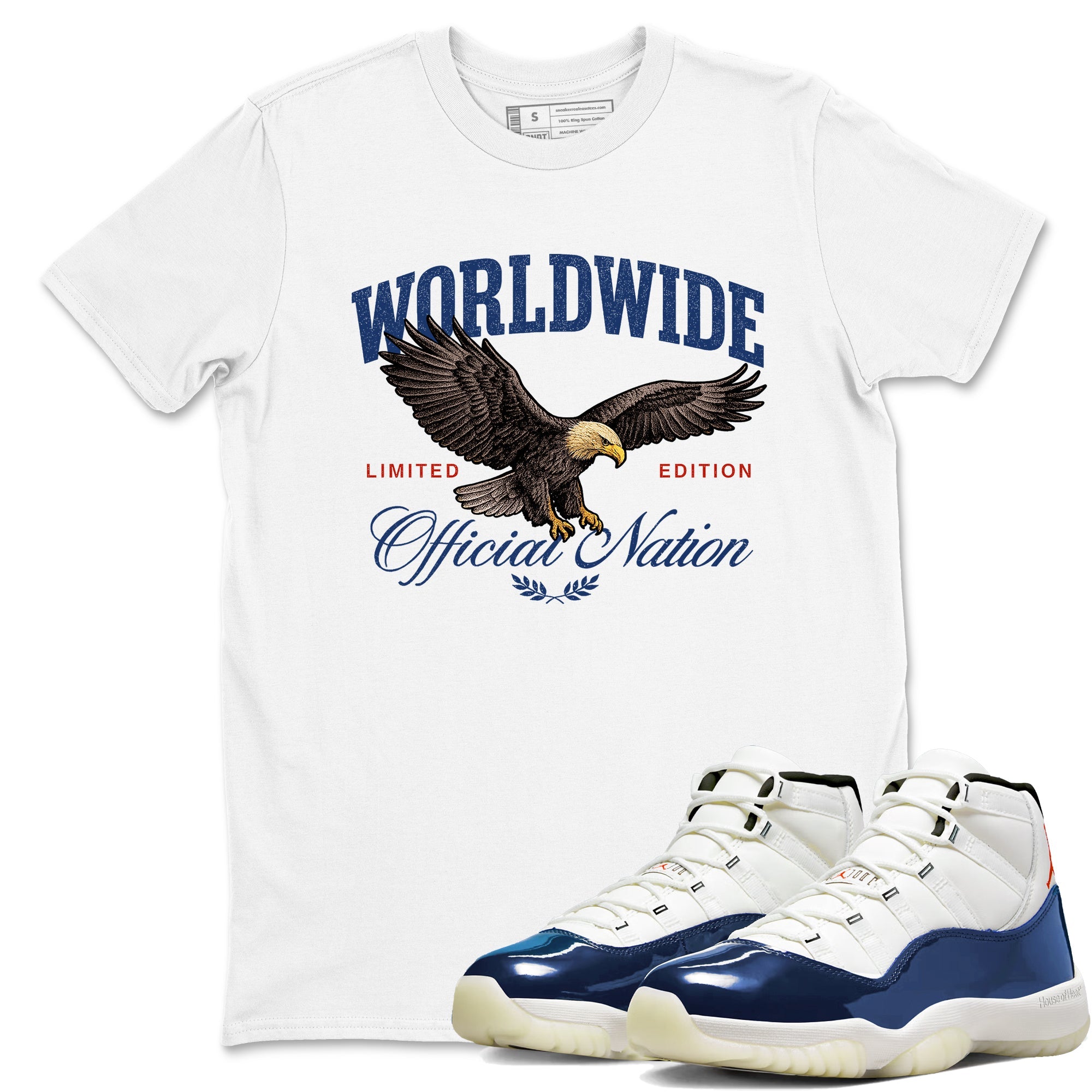 Sneaker match tees  Sneaker Tees To Match Air Jordan 11 Rare Air Shoes  Worldwide Official Nation Tee White 1