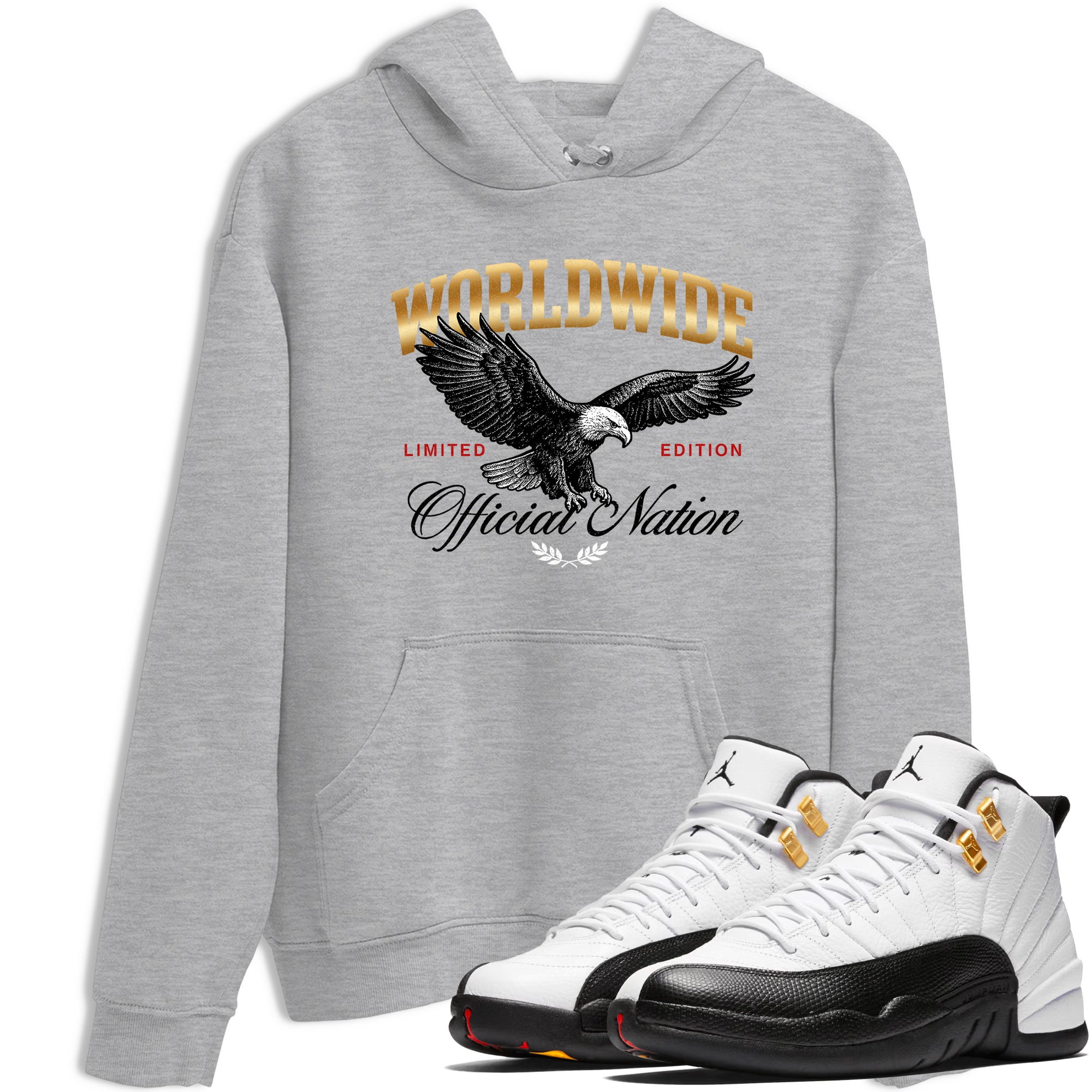 Sneaker match tees  Sneaker Tees To Match Air Jordan 12 Taxi Shoes  Worldwide Official Nation Tee Heather Grey 1