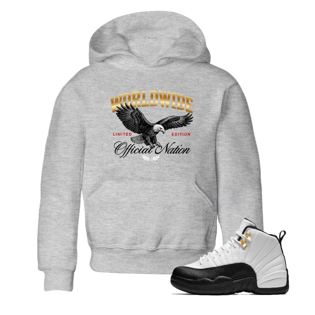 Sneaker match tees  Sneaker Tees To Match Air Jordan 12 Taxi Shoes  Worldwide Official Nation Kids T-Shirt Heather Grey 1