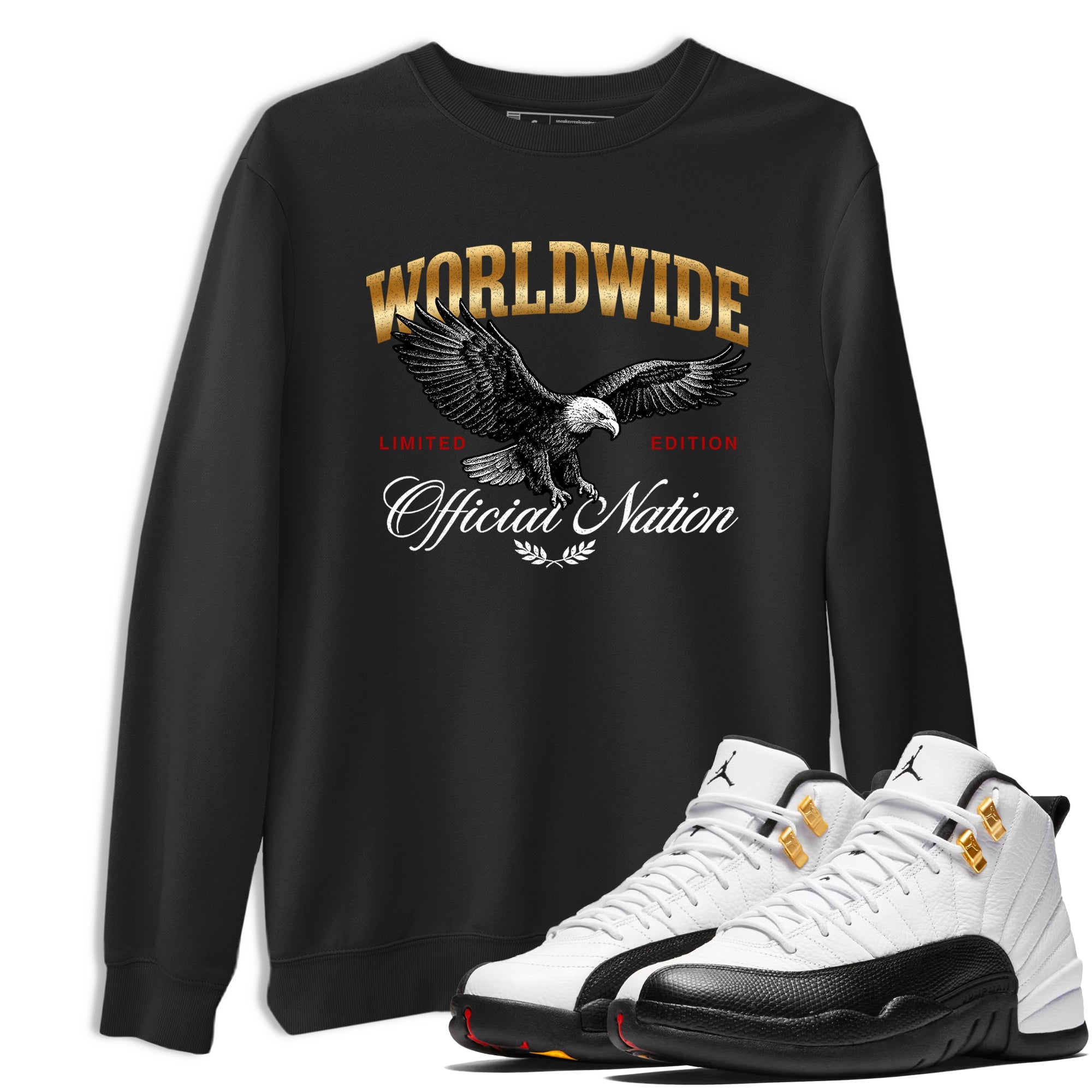 Sneaker match tees  Sneaker Tees To Match Air Jordan 12 Taxi Shoes  Worldwide Official Nation Tee Black 1