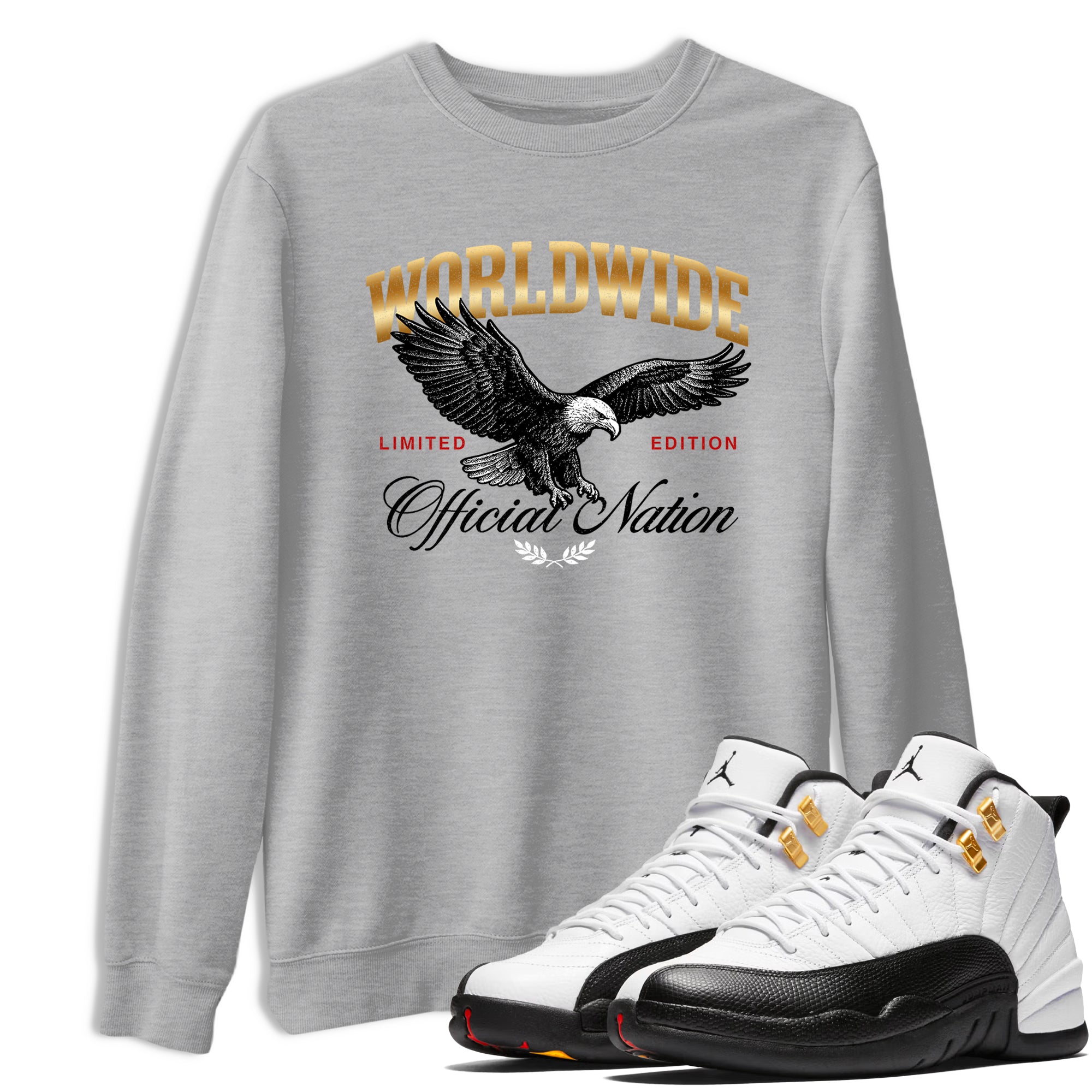 Sneaker match tees  Sneaker Tees To Match Air Jordan 12 Taxi Shoes  Worldwide Official Nation Tee Heather Grey 1