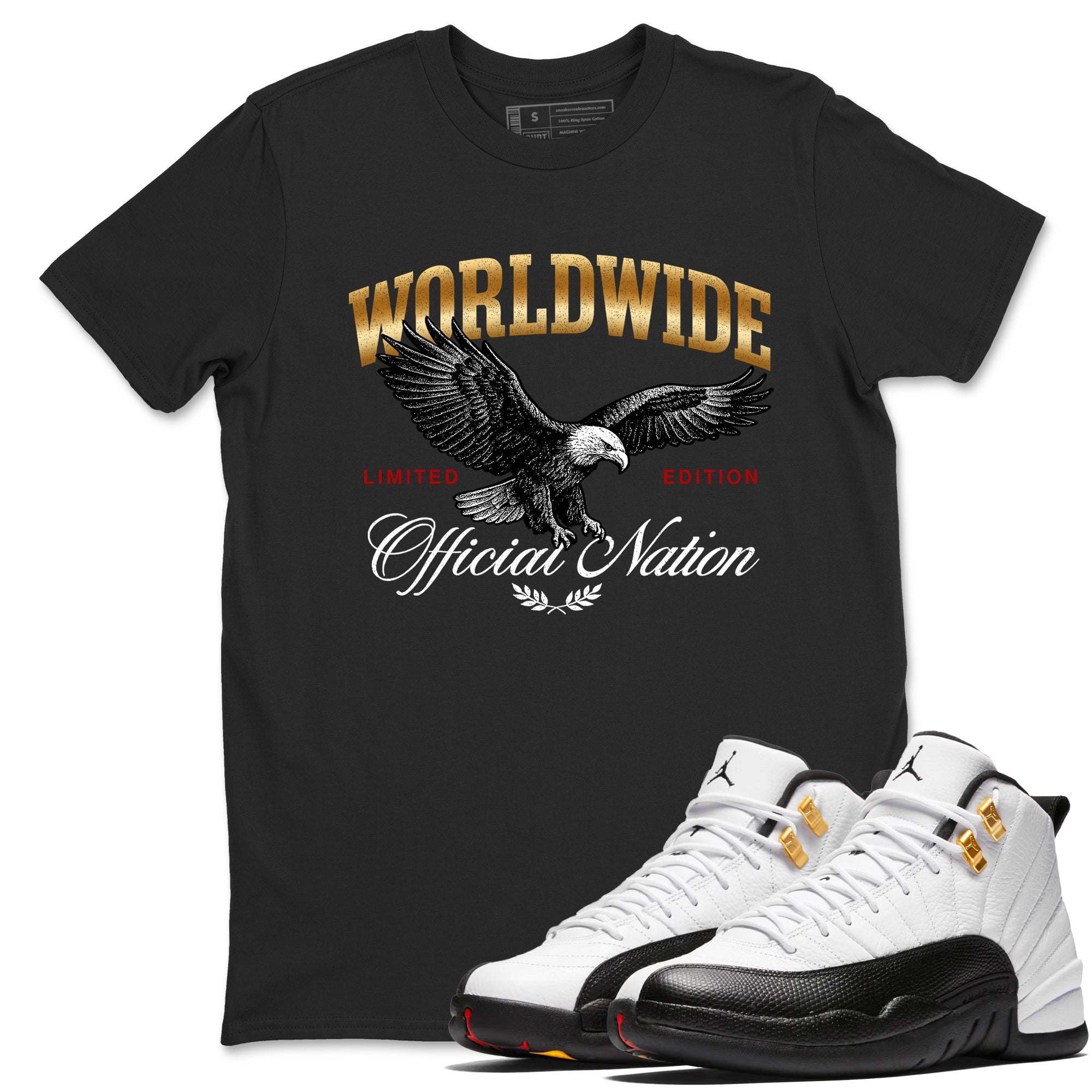 Sneaker match tees  Sneaker Tees To Match Air Jordan 12 Taxi Shoes  Worldwide Official Nation Tee Black 1