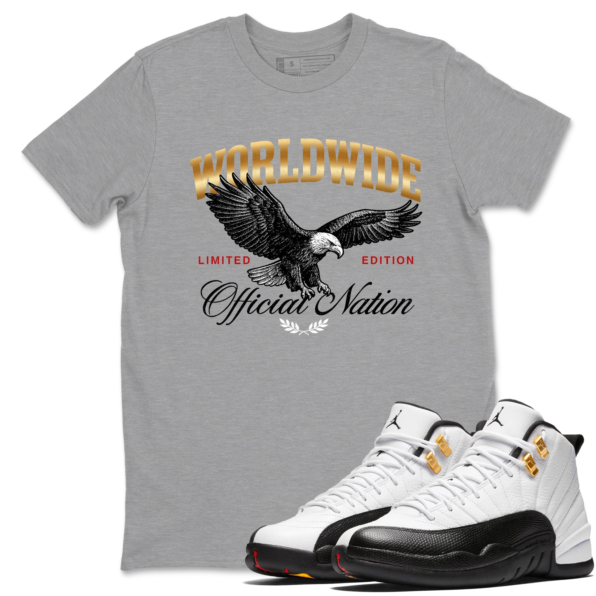 Sneaker match tees  Sneaker Tees To Match Air Jordan 12 Taxi Shoes  Worldwide Official Nation Tee Heather Grey 1