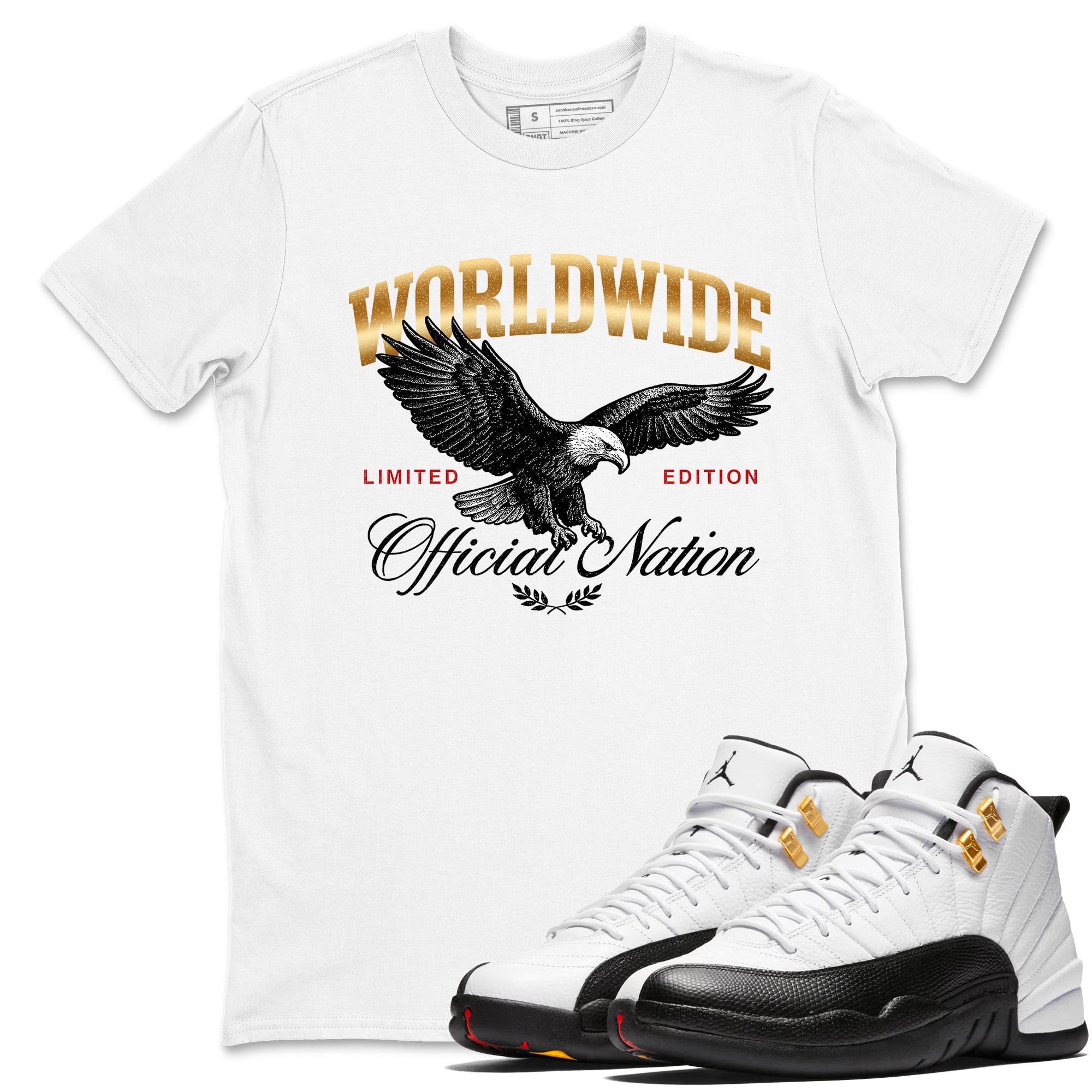 Sneaker match tees  Sneaker Tees To Match Air Jordan 12 Taxi Shoes  Worldwide Official Nation Tee White 1