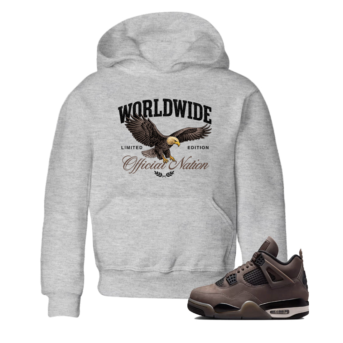 Sneaker match tees  Sneaker Tees To Match Air Jordan 4 Cave Stone Shoes  Worldwide Official Nation Kids T-Shirt Heather Grey 1