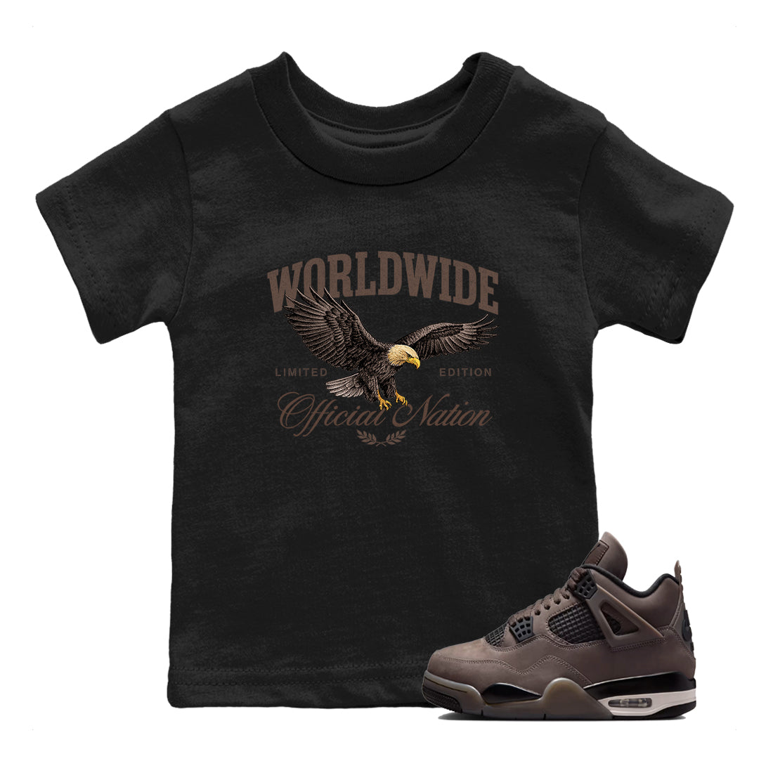 Sneaker match tees  Sneaker Tees To Match Air Jordan 4 Cave Stone Shoes  Worldwide Official Nation Kids T-Shirt Black 1