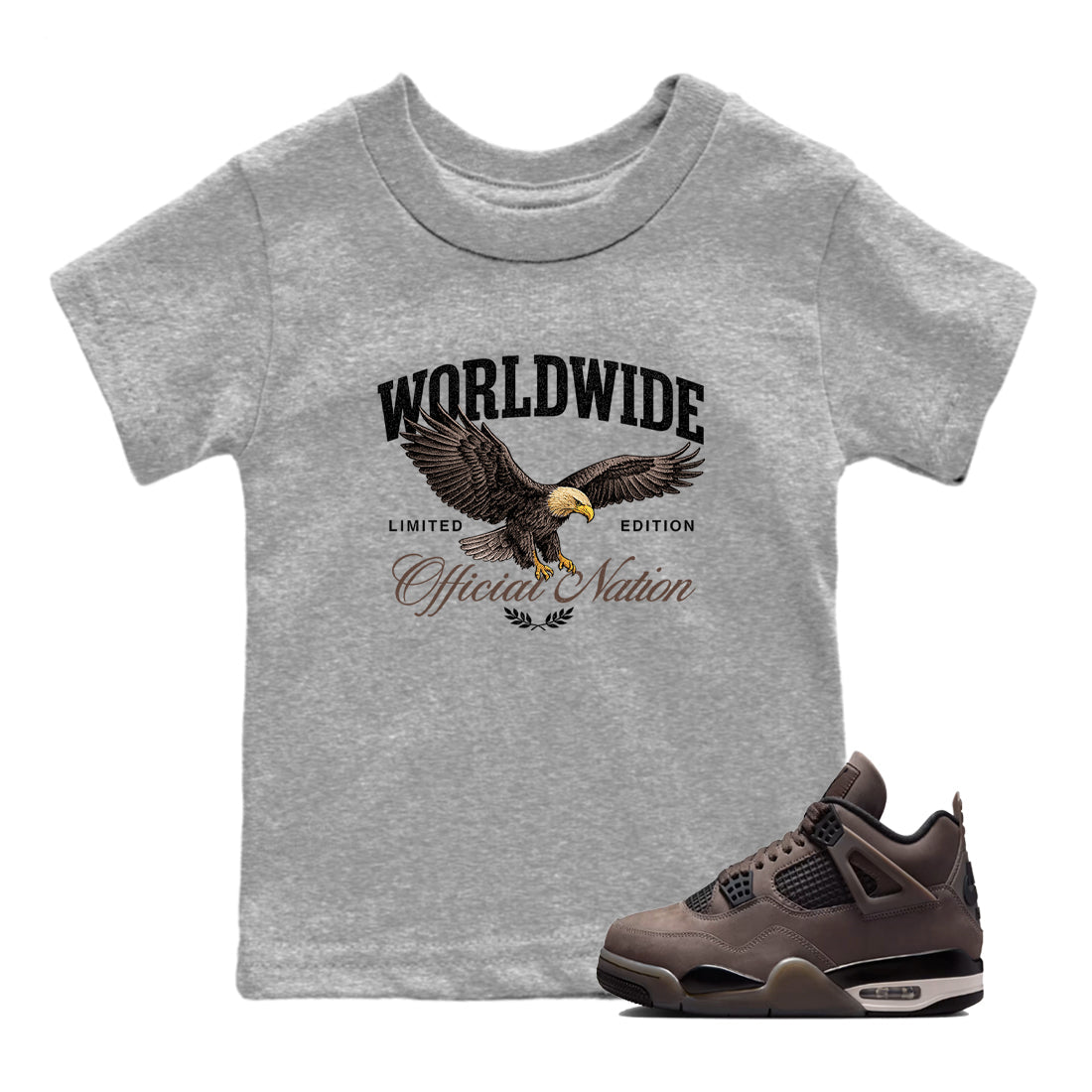 Sneaker match tees  Sneaker Tees To Match Air Jordan 4 Cave Stone Shoes  Worldwide Official Nation Kids T-Shirt Heather Grey 1