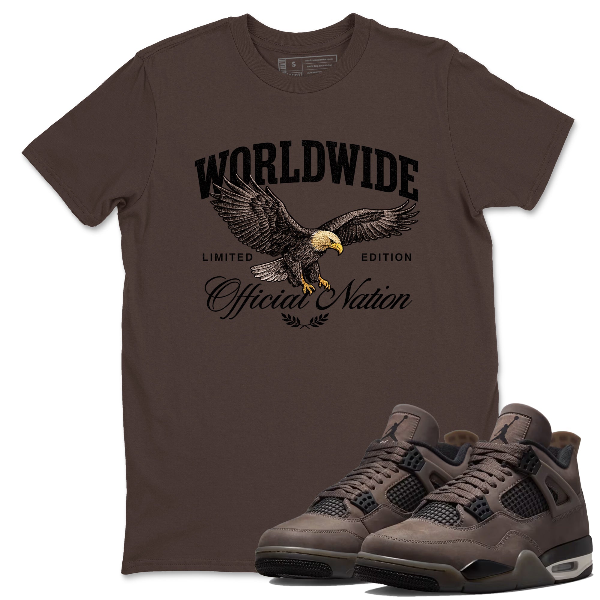 Sneaker match tees  Sneaker Tees To Match Air Jordan 4 Cave Stone Shoes  Worldwide Official Nation Tee Dark Chocolate 1