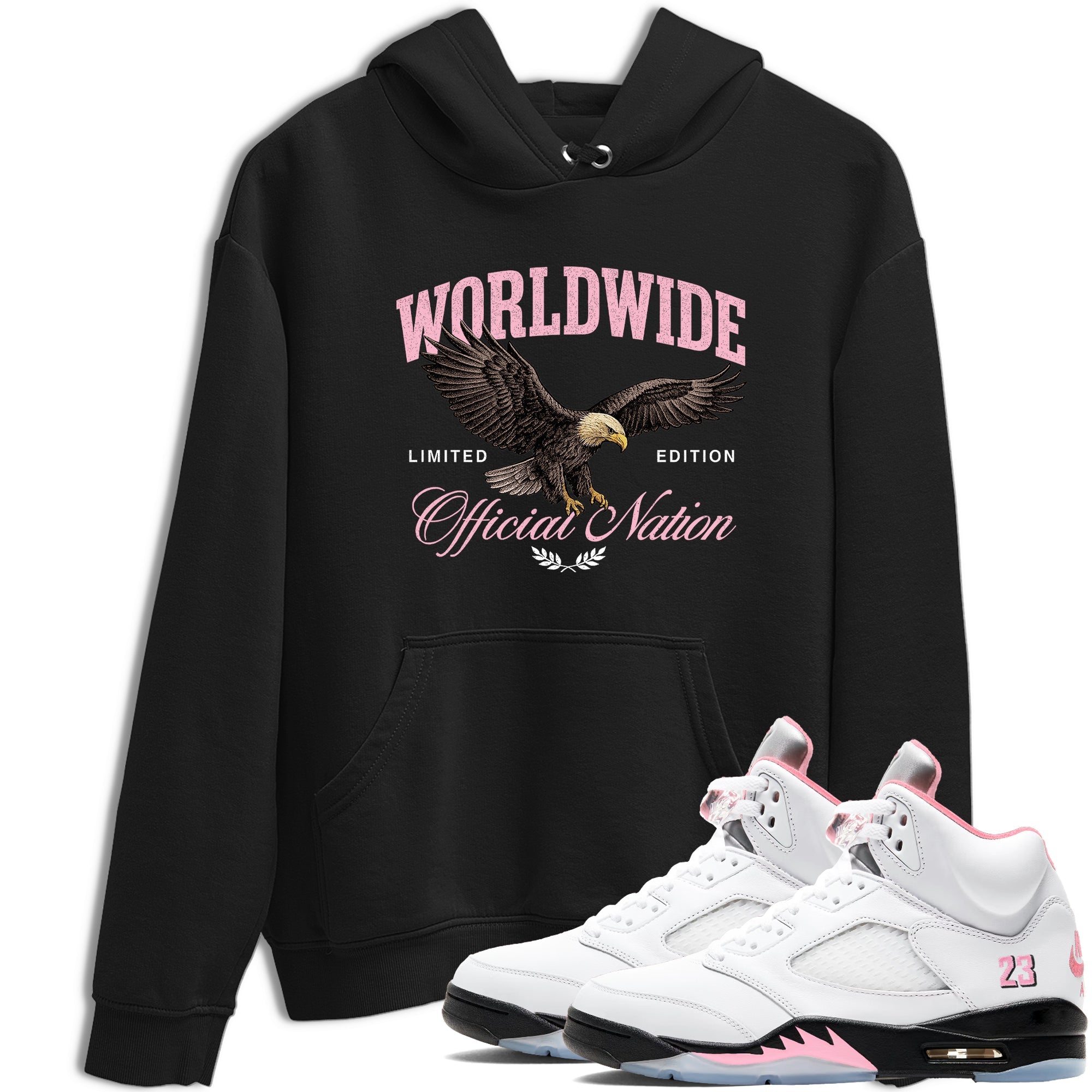Sneaker Threads Sneaker Tees To Match Air Jordan 5 Medium Soft Pink Shoes Worldwide Official Nation Tee Black 1