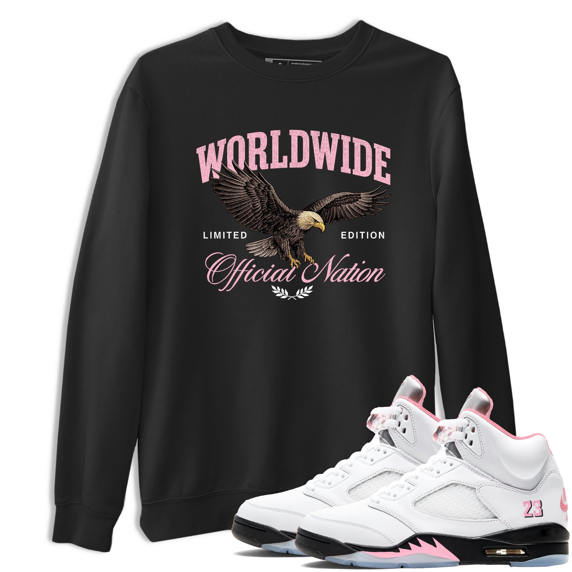 Sneaker Threads Sneaker Tees To Match Air Jordan 5 Medium Soft Pink Shoes Worldwide Official Nation Tee Black 1