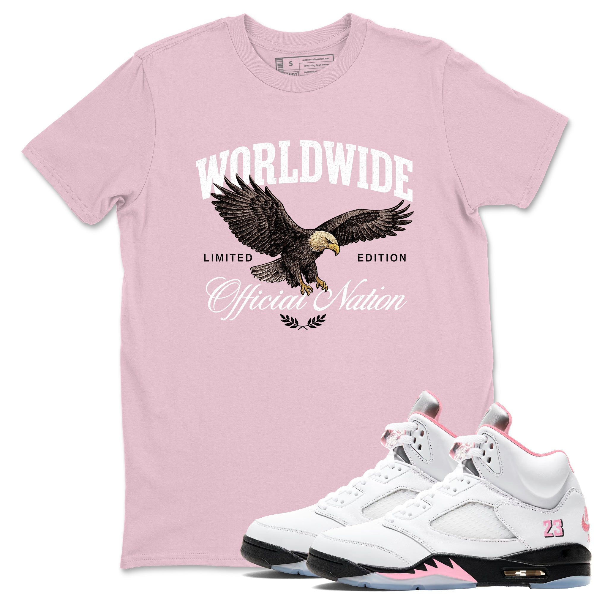 Sneaker Threads Sneaker Tees To Match Air Jordan 5 Medium Soft Pink Shoes Worldwide Official Nation Tee Pink 1