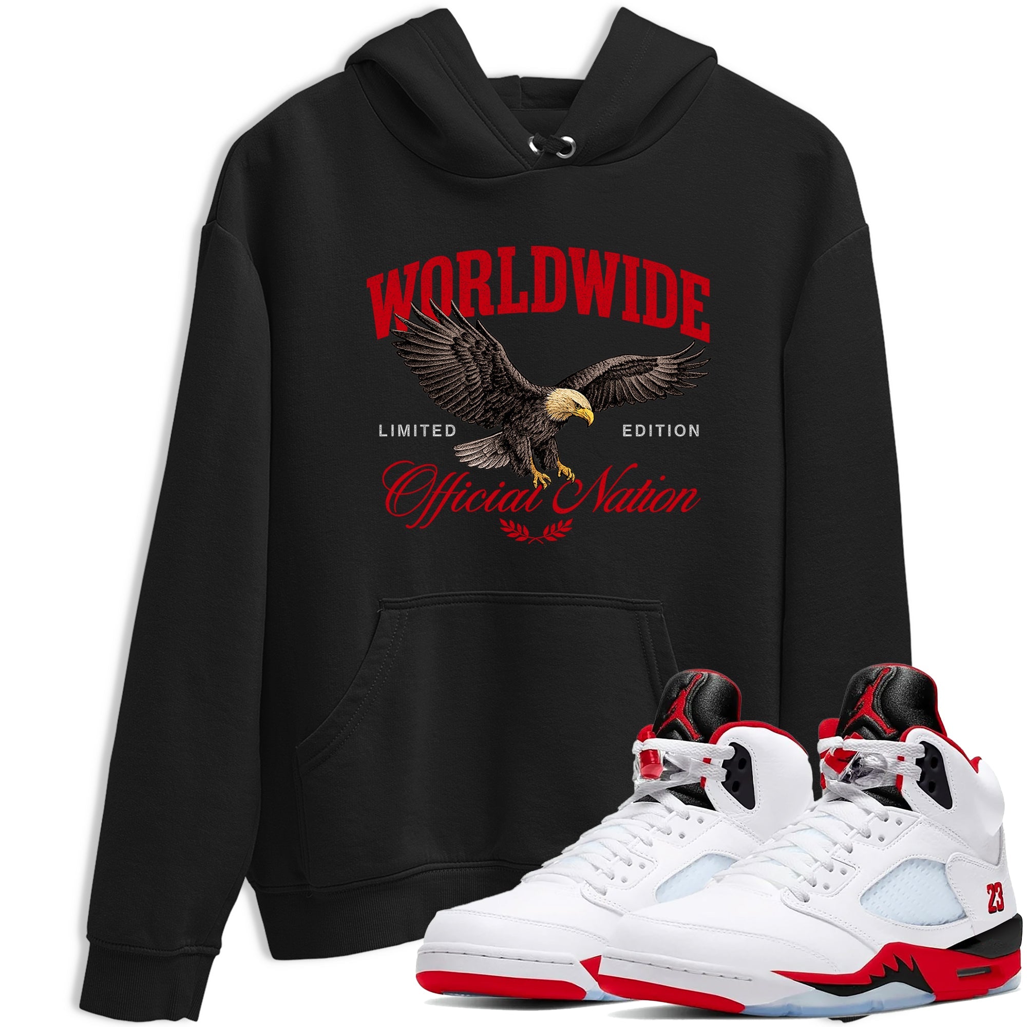 5s Fire Red Sneaker match tees  Sneaker Tees To Match Jordan 5 Retro Fire Red Sneakers  Worldwide Official Nation Graphic Tee Black 1