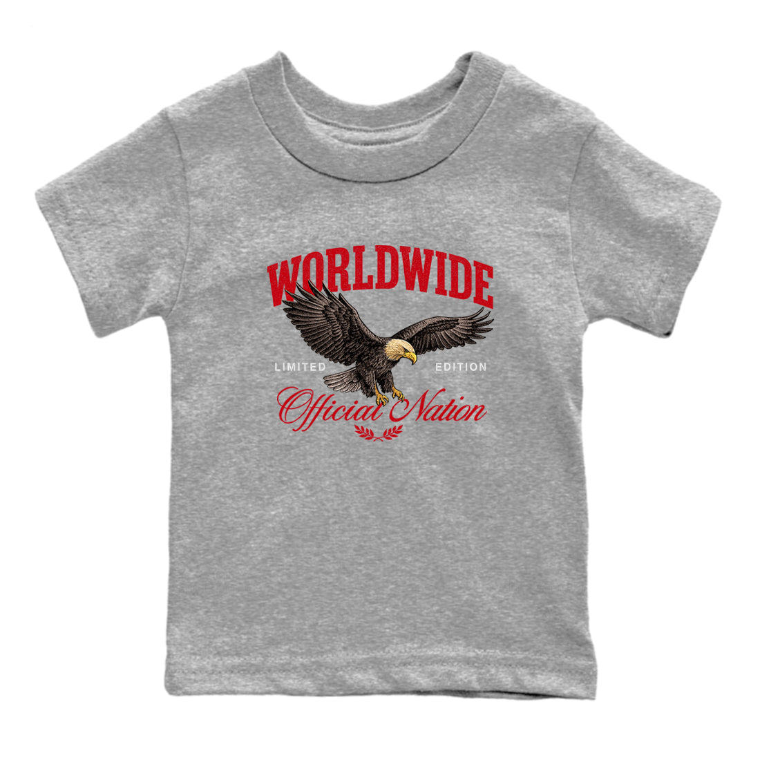 5s Fire Red Sneaker match tees  Sneaker Tees To Match Jordan 5 Retro Fire Red Sneakers  Worldwide Official Nation Kids Graphic T-Shirt Heather Grey 2