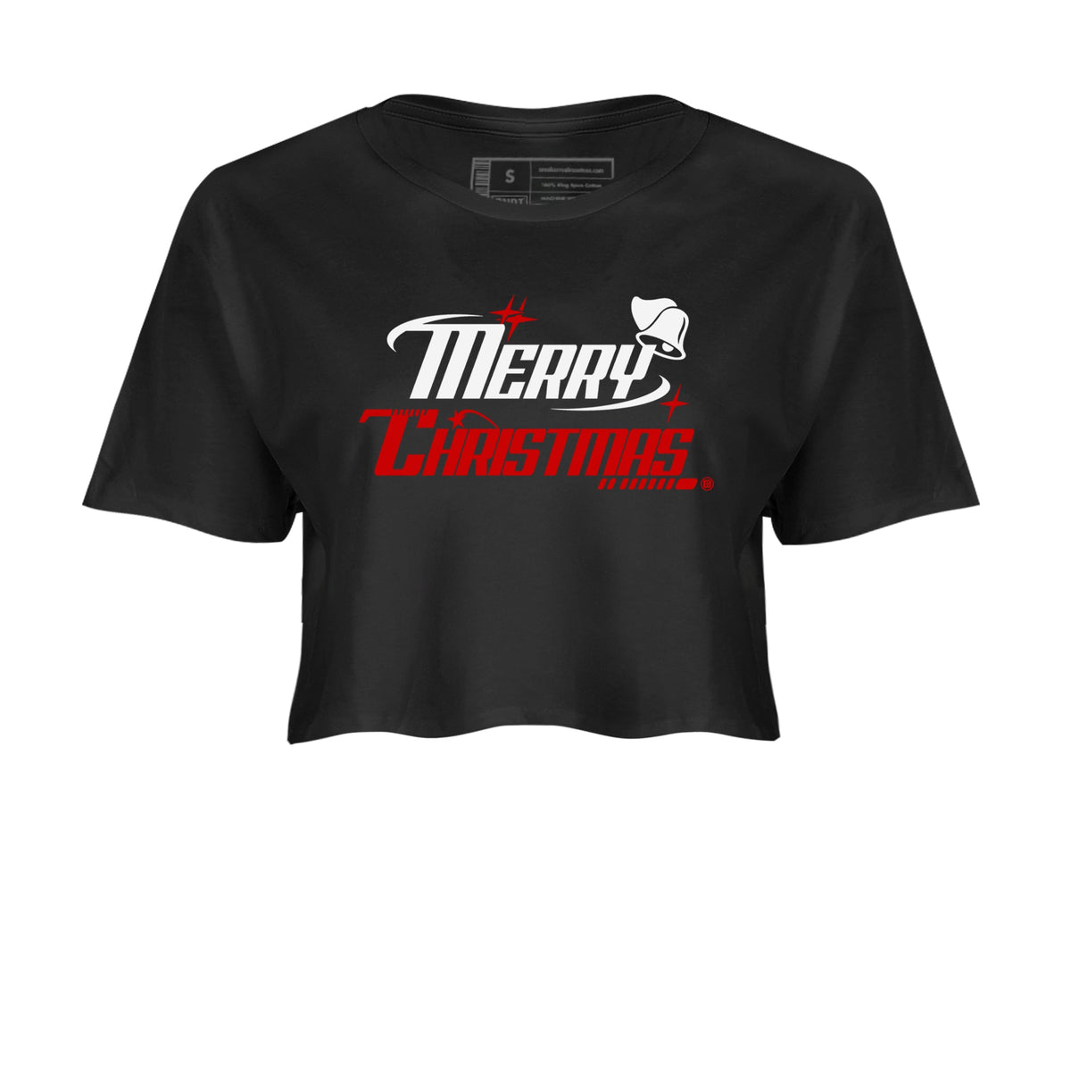 11s Bred Velvet shirts to match jordans Y2K Merry Christmas sneaker match tees Air Jordan 11 WMNS Bred Velvet match shoes to clothes Drip Gear Zone unisex cotton Black 2 crop tee