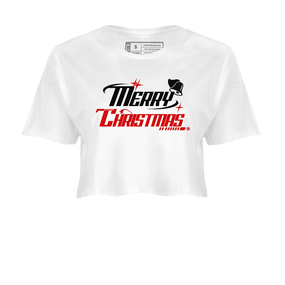11s Bred Velvet shirts to match jordans Y2K Merry Christmas sneaker match tees Air Jordan 11 WMNS Bred Velvet match shoes to clothes Drip Gear Zone unisex cotton White 2 crop tee