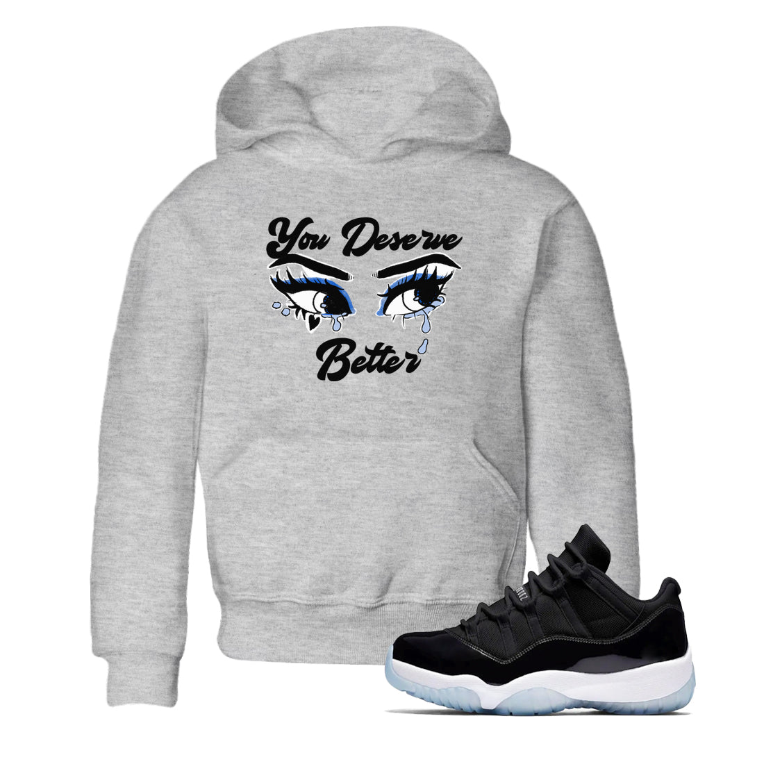 11s Low Space shirt to match jordans You Deserve Better sneaker tees Air Jordan 11 Low Space Drip Gear Zone baby toddler Heather Grey 1 cotton Shirt
