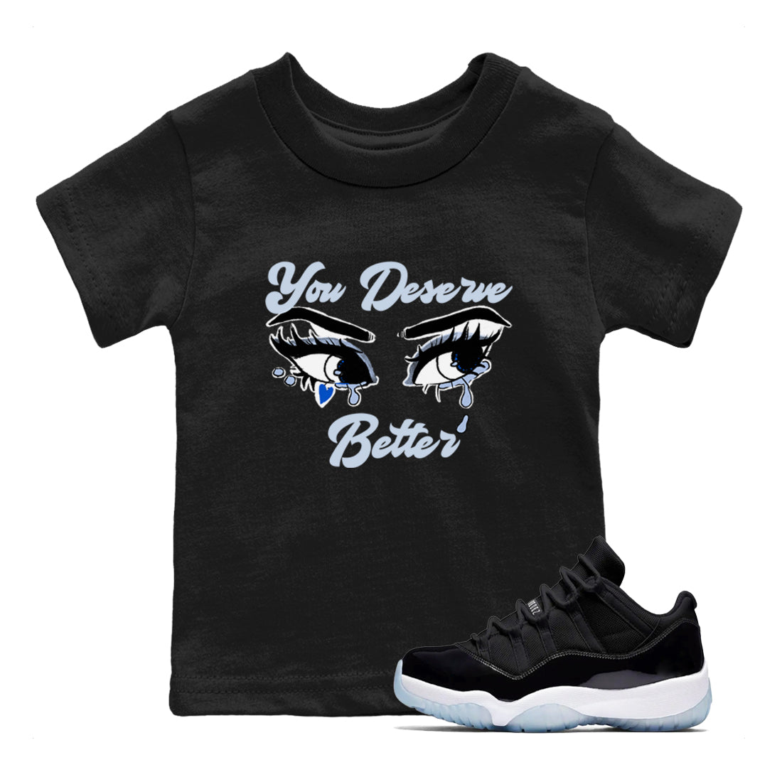 11s Low Space shirt to match jordans You Deserve Better sneaker tees Air Jordan 11 Low Space Drip Gear Zone baby toddler Black 1 cotton Shirt
