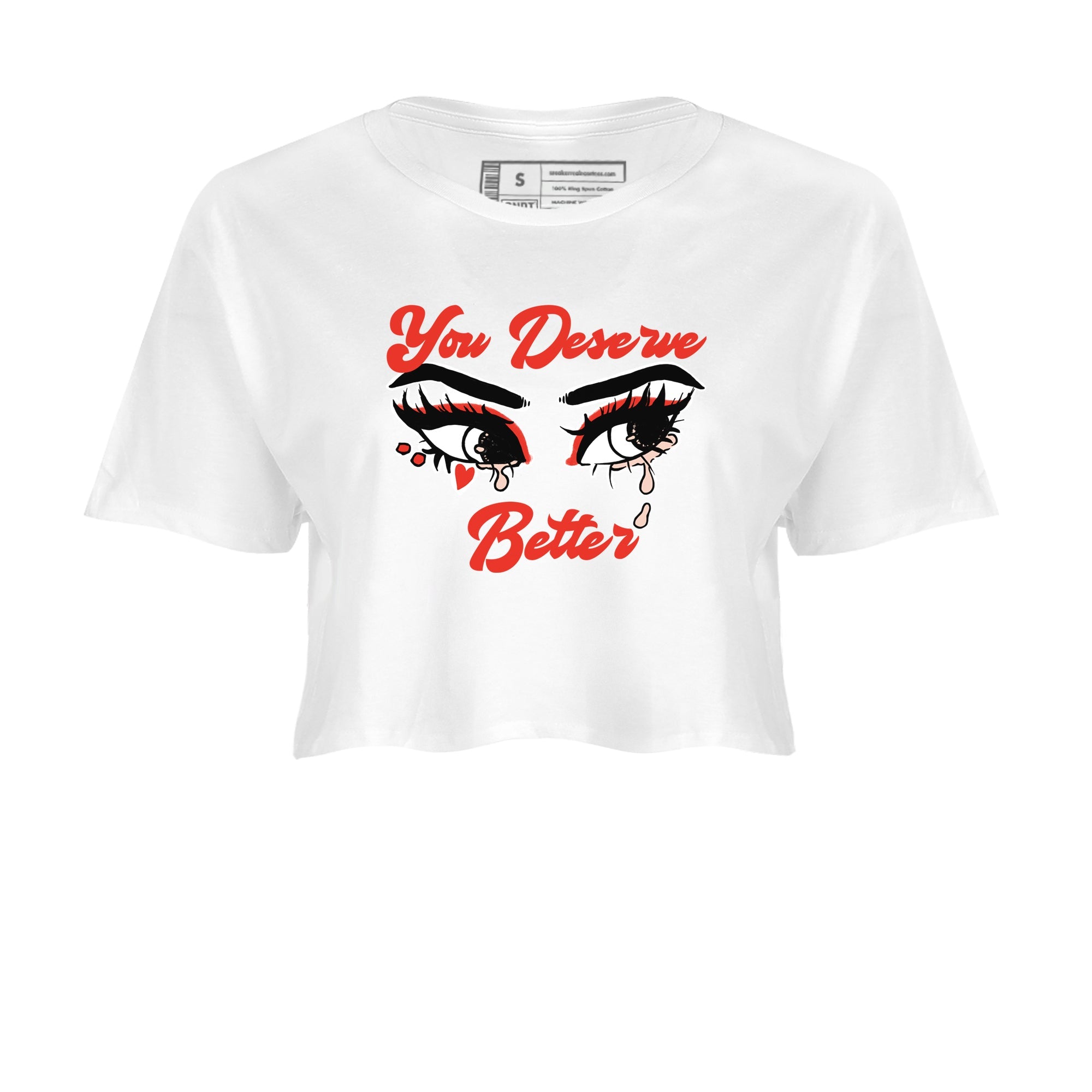 AJ13 Dune Red shirts to match jordans You Deserve Better sneaker match tees Air Jordan 13 Dune Red Drip Gear Zone streetwear brand White 2 crop tee