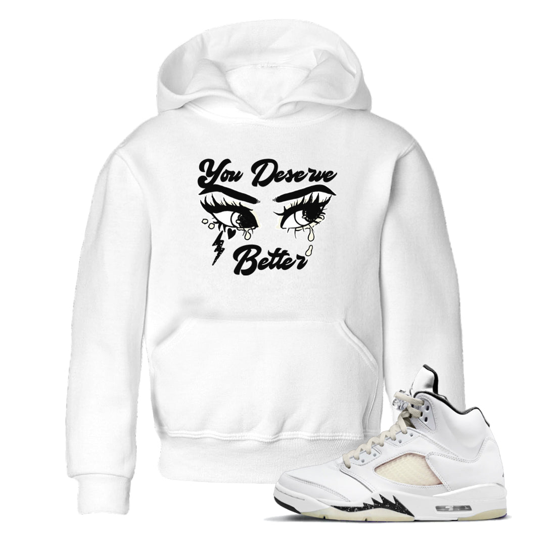 AJ5 Sail shirt to match jordans You Deserve Better sneaker tees Air Jordan 5 Sail Drip Gear Zone baby toddler White 1 cotton Shirt