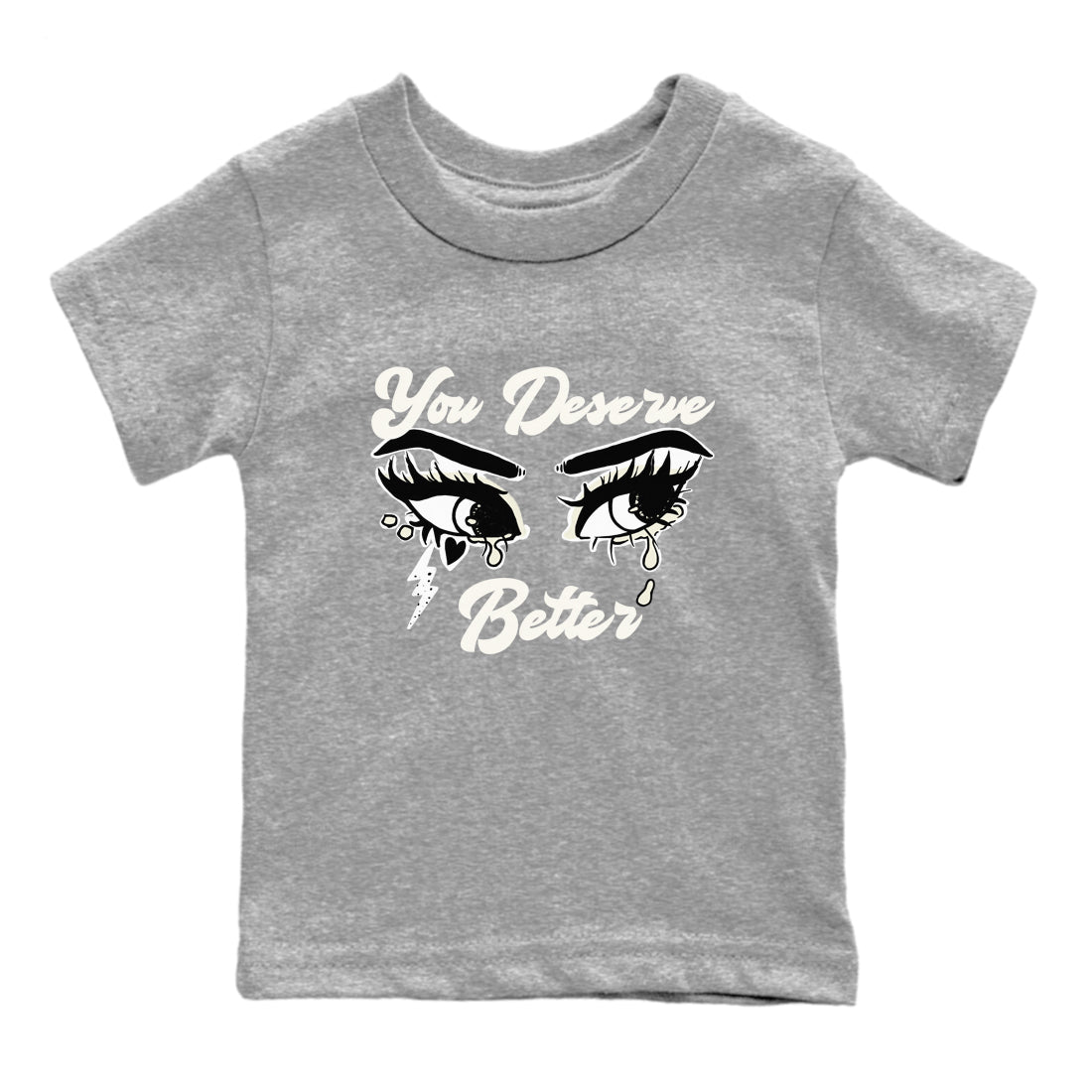 AJ5 Sail shirt to match jordans You Deserve Better sneaker tees Air Jordan 5 Sail Drip Gear Zone baby toddler Heather Grey 2 cotton Shirt