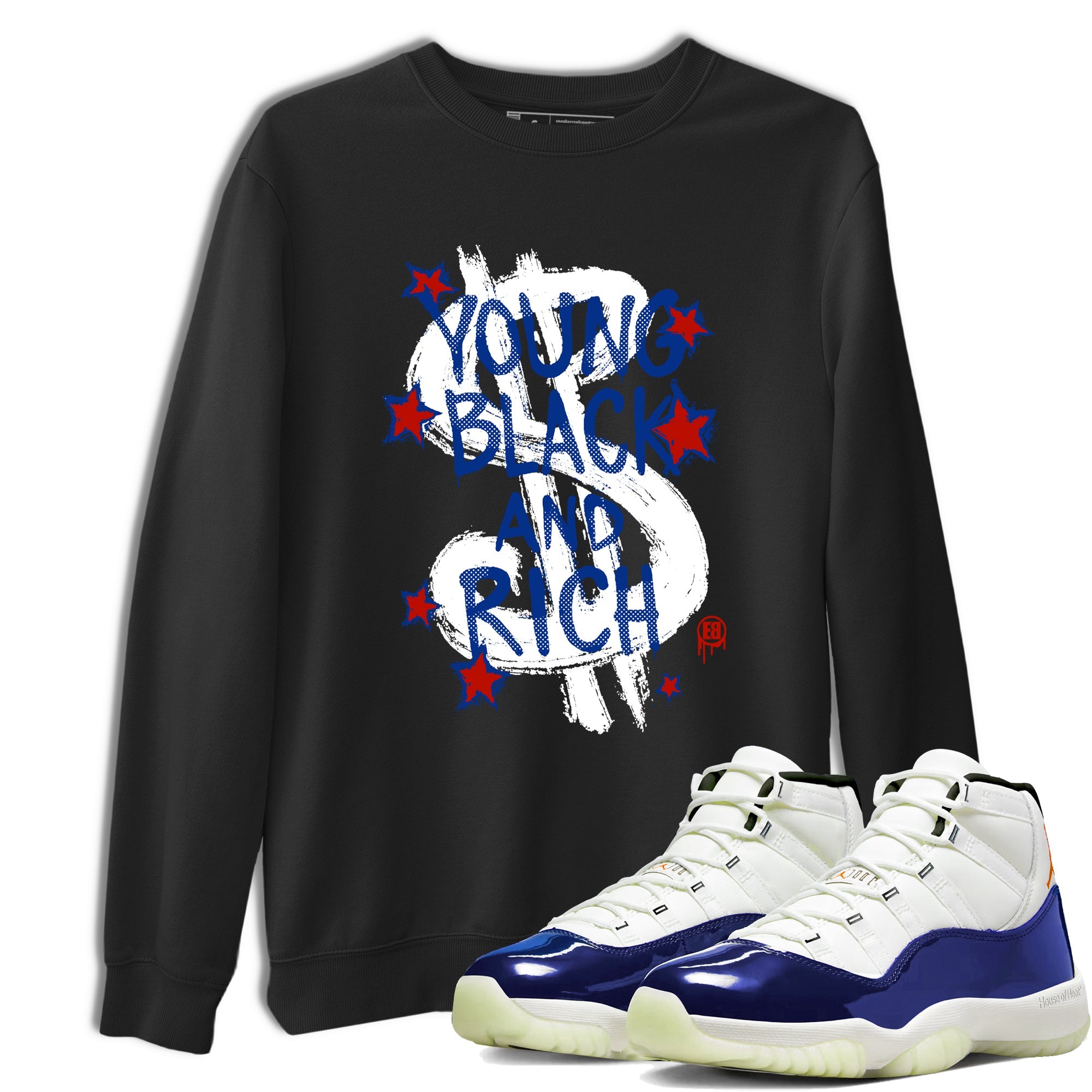 Sneaker Threads  Sneaker Tees To Match Air Jordan 11 Rare Air  Young Black And Rich Graphic Tee Black 1. Perfect for Jordan releases 2025 colorways.