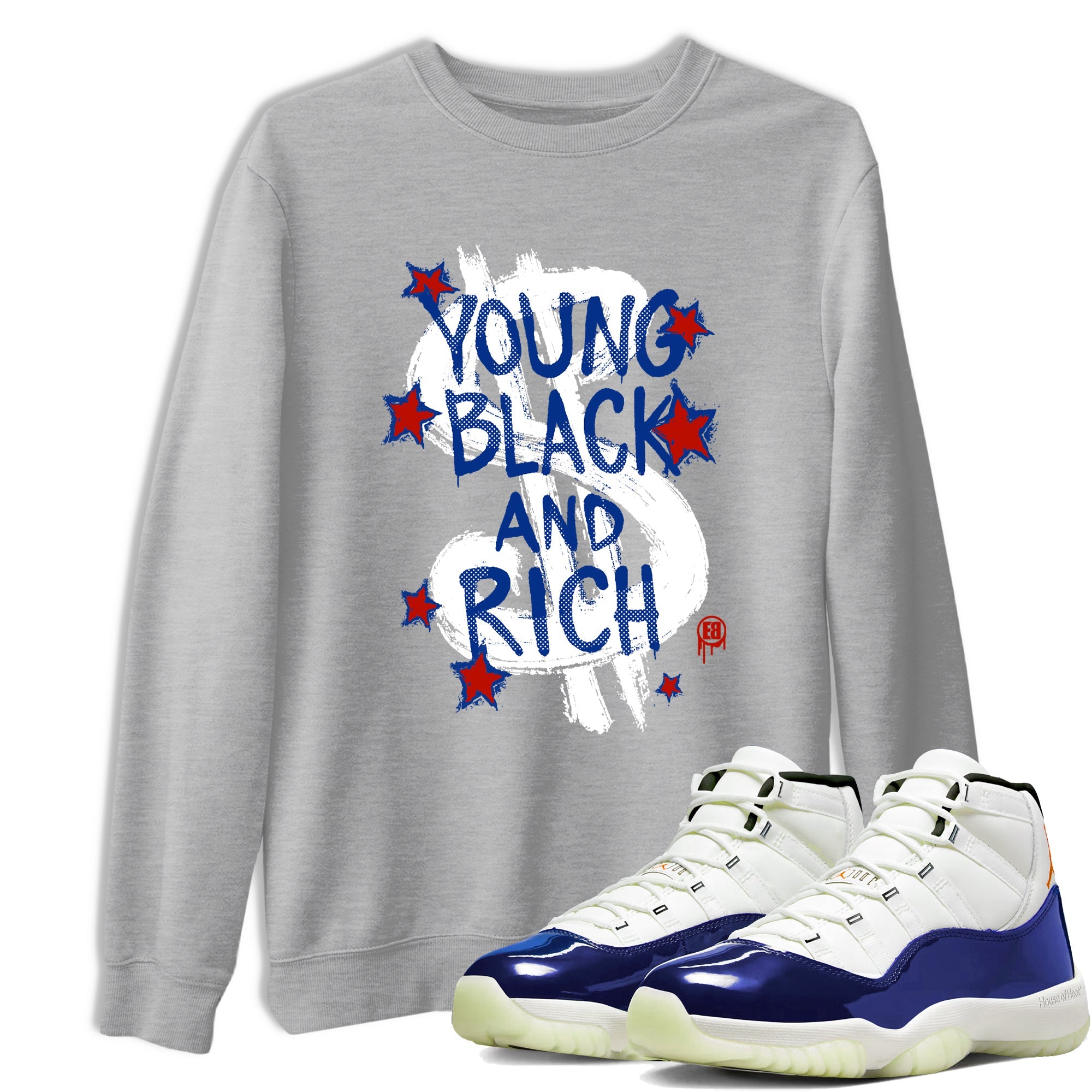 Sneaker Threads  Sneaker Tees To Match Air Jordan 11 Rare Air  Young Black And Rich Graphic Tee Heather Grey 1. Perfect for Jordan releases 2025 colorways.
