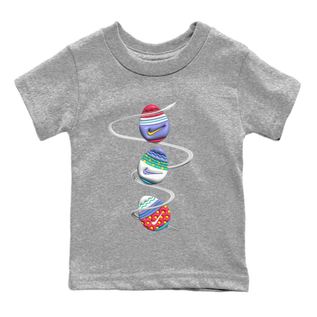 Dunk Easter Candy Sneaker Tees Drip Gear Zone 3D Easter Eggs Sneaker Tees Nike Easter Shirt Kids Shirts Heather Grey 2
