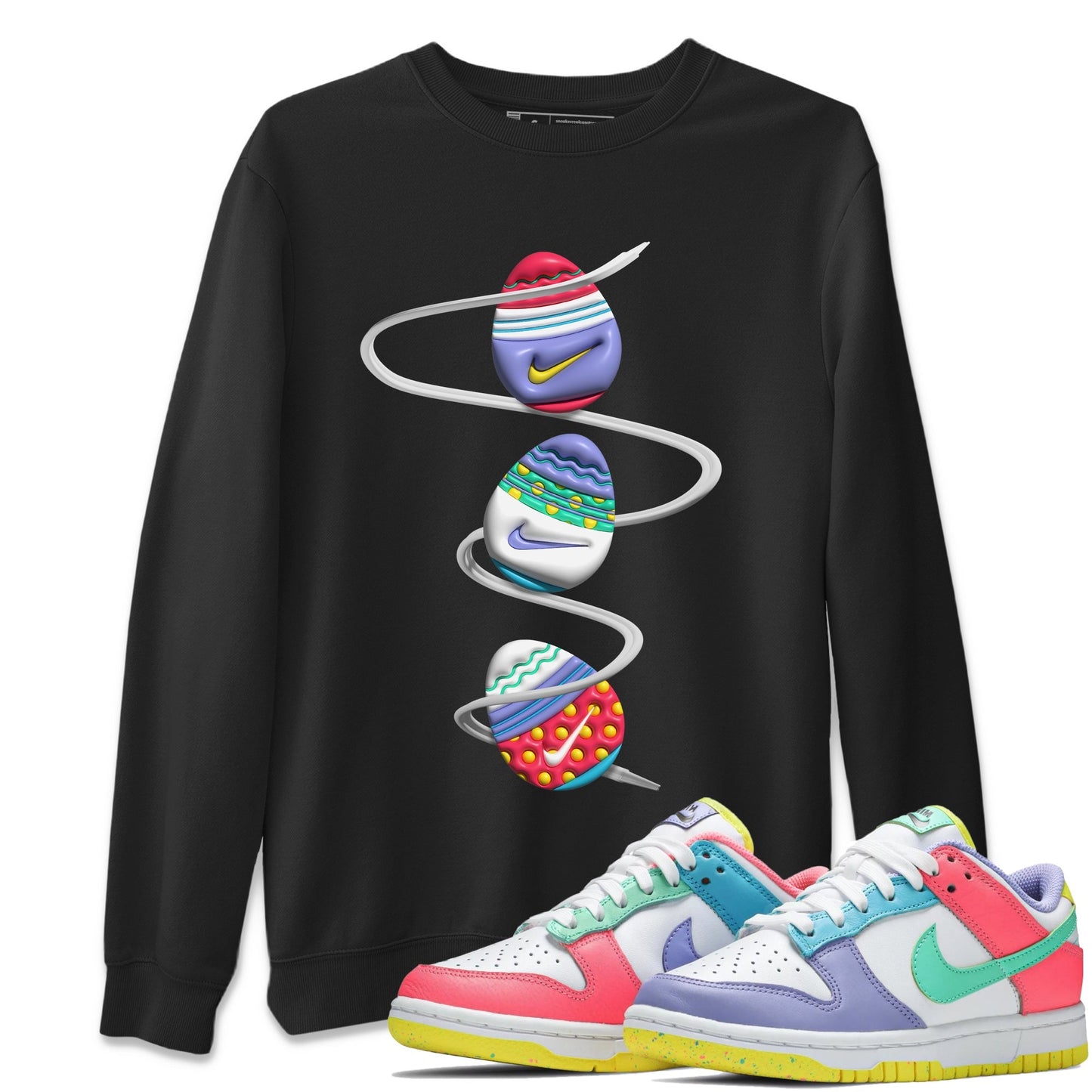 Dunk Easter Candy Sneaker Tees Drip Gear Zone 3D Easter Eggs Sneaker Tees Nike Easter Shirt Unisex Shirts Black 1